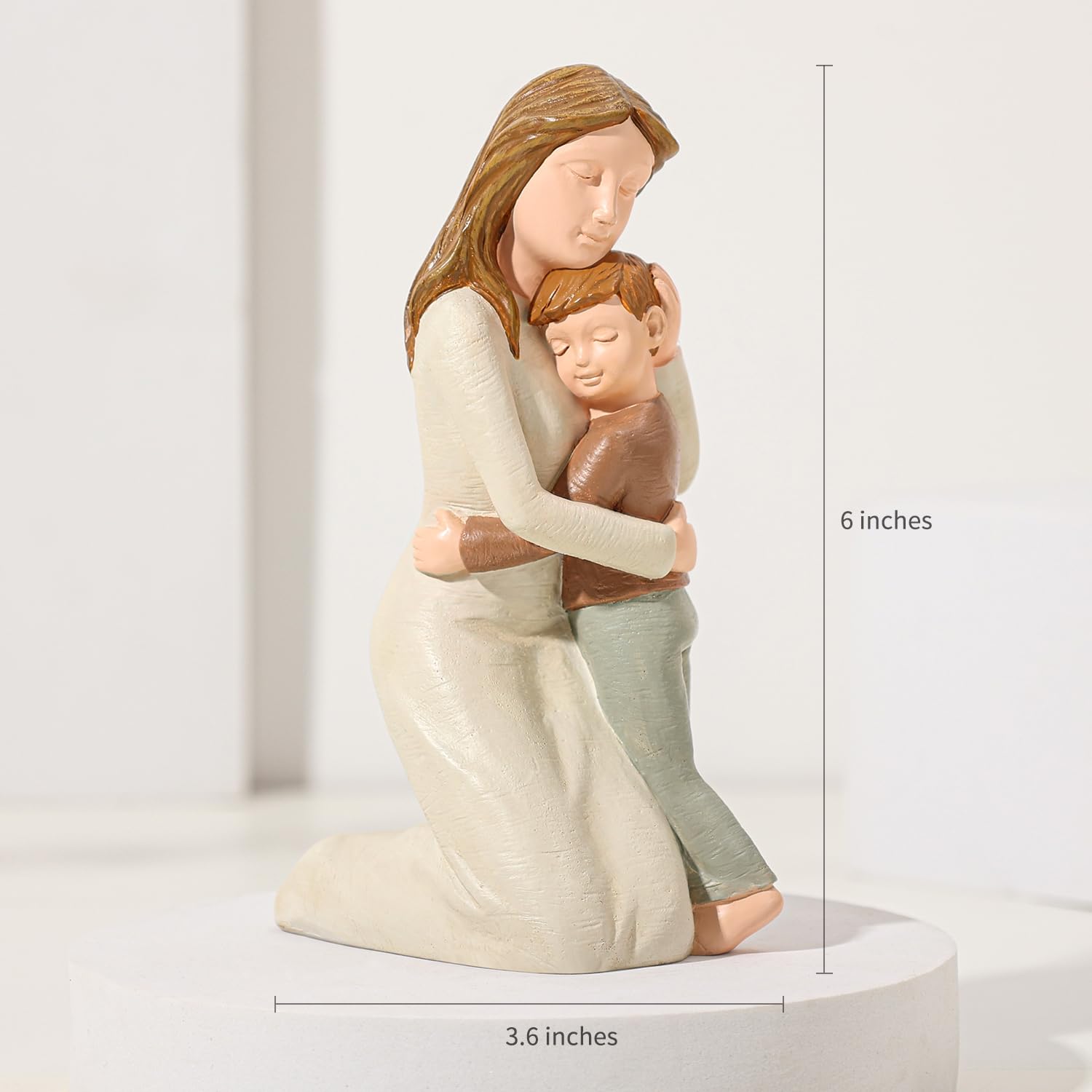 Hand-Painted Mother & Son Figurine - Gift for Mom's Birthday, Mother's Day | Home Decor