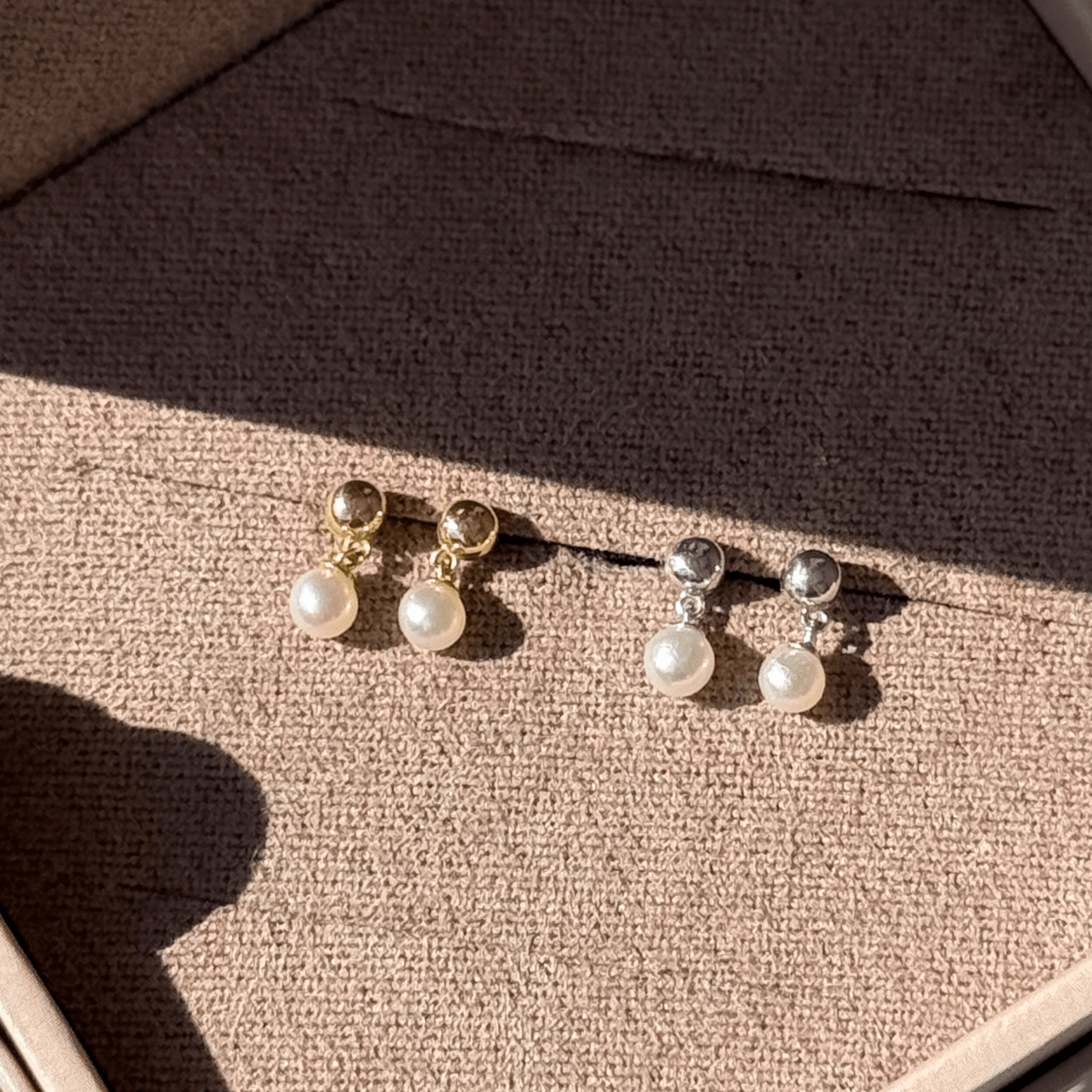 14K Yellow Gold Pearl Drop Stud Earrings - Elegant Flat Back Earrings for Women - Perfect for Weddings, Parties & Everyday Wear