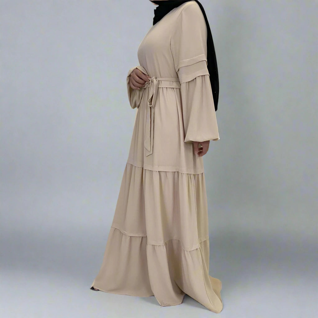 Elegant Chiffon Abaya Dress for Muslim Women - Modest Islamic Prayer Dress for Eid, Ramadan & Special Occasions
