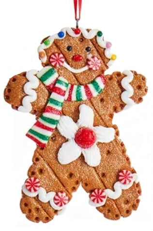 4-Piece Clay Dough Gingerbread Boy and Girl Ornaments Set - Handmade Christmas Tree Decorations for Holiday Home & Party Decor