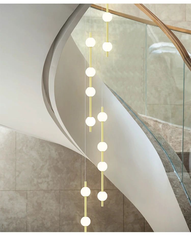 Modern Minimalist Globe Pendant Light - Elegant Staircase Chandelier for Contemporary Home Decor | Perfect for Living Room, Bedroom, and Entryway Lighting