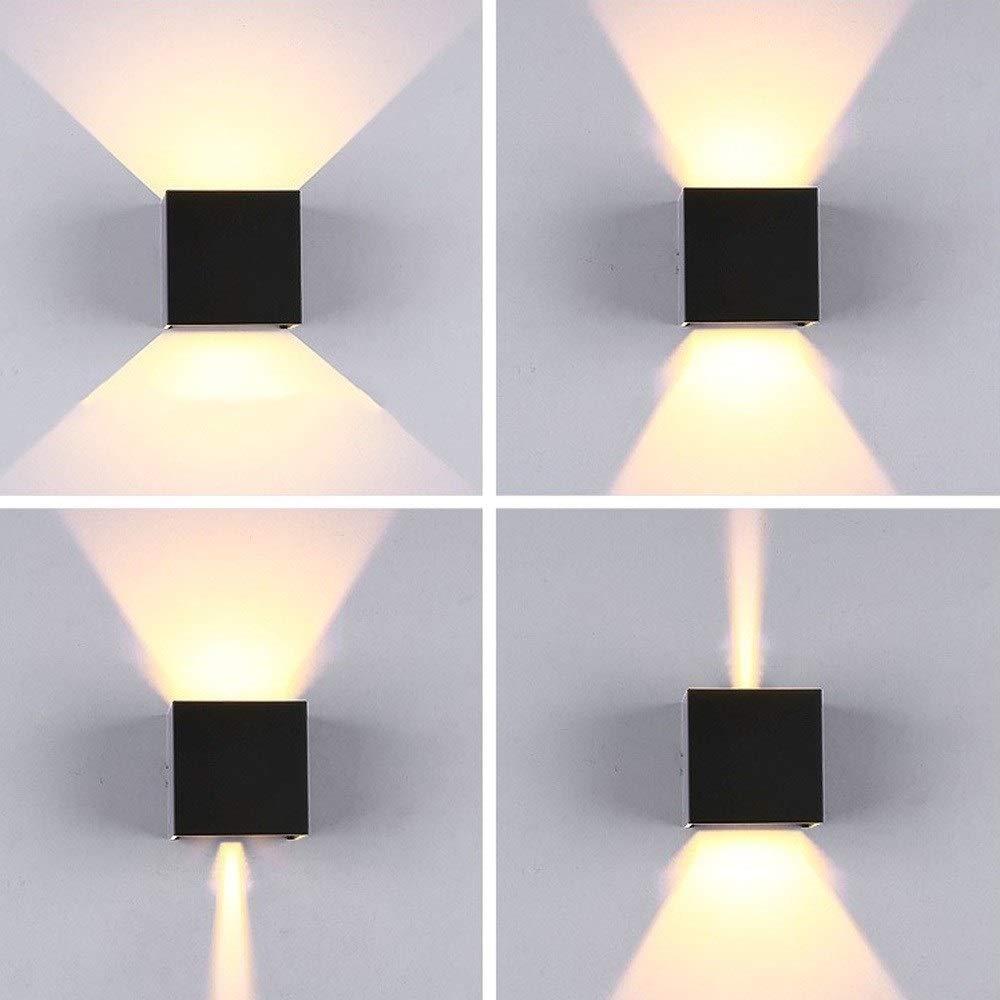 Waterproof IP65 Outdoor LED Wall Light - 10W Adjustable Angle Die Cast Aluminum Sconce with PC Shade (6000K Cool White) - Perfect for Patio, Entrance, Living Room, Bedroom & Corridor Lighting