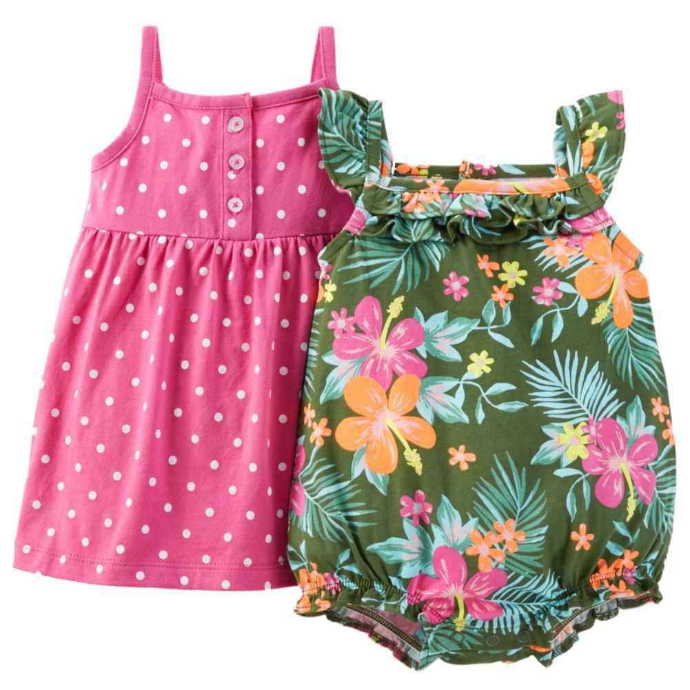 Carters Baby Girls Romper & Dress Set - Soft Cotton Outfit for Newborns & Infants - Perfect for Playdates, Photo Shoots & Special Occasions