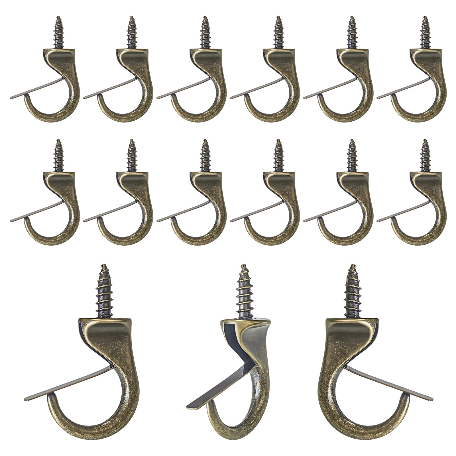 30 Pack Heavy Duty Metal Screw Hooks for Hanging - Rustproof Wall Hooks for String Lights, Plants, Decorations - Indoor/Outdoor Use in Garden, Patio, Bedroom, Living Room