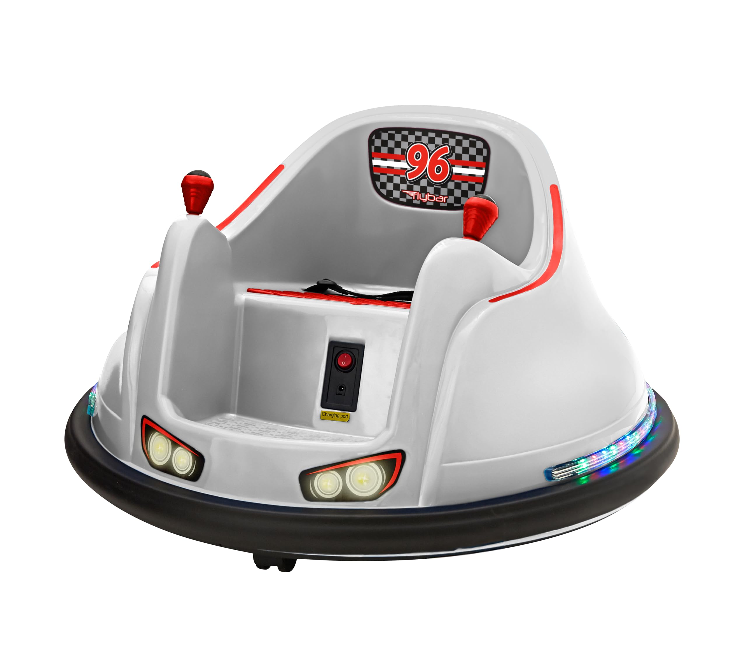 FunPark 6V Electric Bumper Car for Toddlers & Kids Ages 1.5-4 Years - 360° Spinning Ride-On Toy with LED Lights | Supports 66 lbs | Indoor & Outdoor Play | Birthday Gift for Boys & Girls | Backyard & Playground Fun | No Remote Control | Safe & Durable Kids Toy for Home, Daycare & Party Entertainment