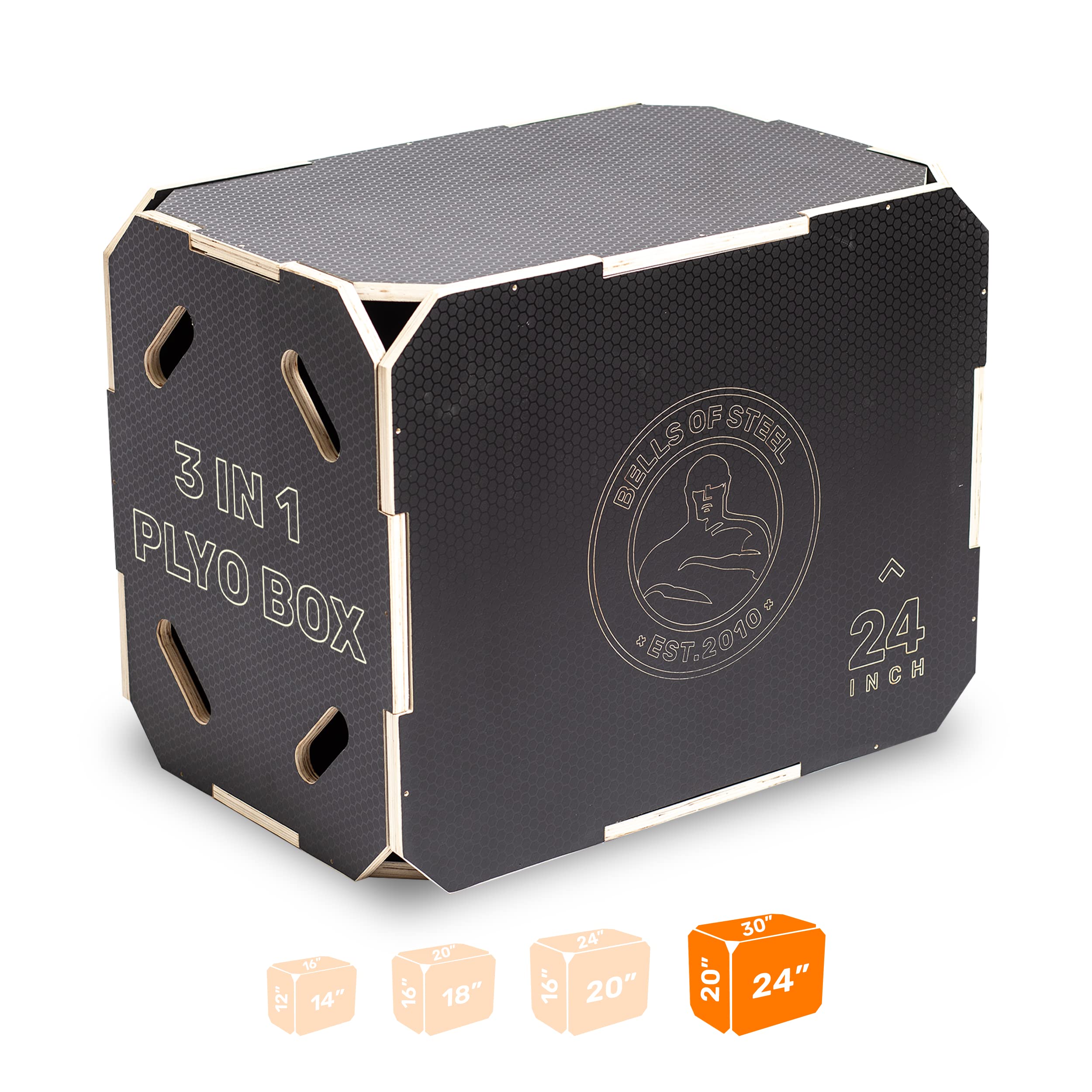Bells of Steel Wooden Plyometric Jump Box - 3-in-1 Anti-Slip Plyo Box for CrossFit, Home Gym & Outdoor Workouts | Perfect for Box Jumps, Squats, Step-Ups & Knee-ups | Durable Wooden Exercise Equipment for Strength Training & Cardio