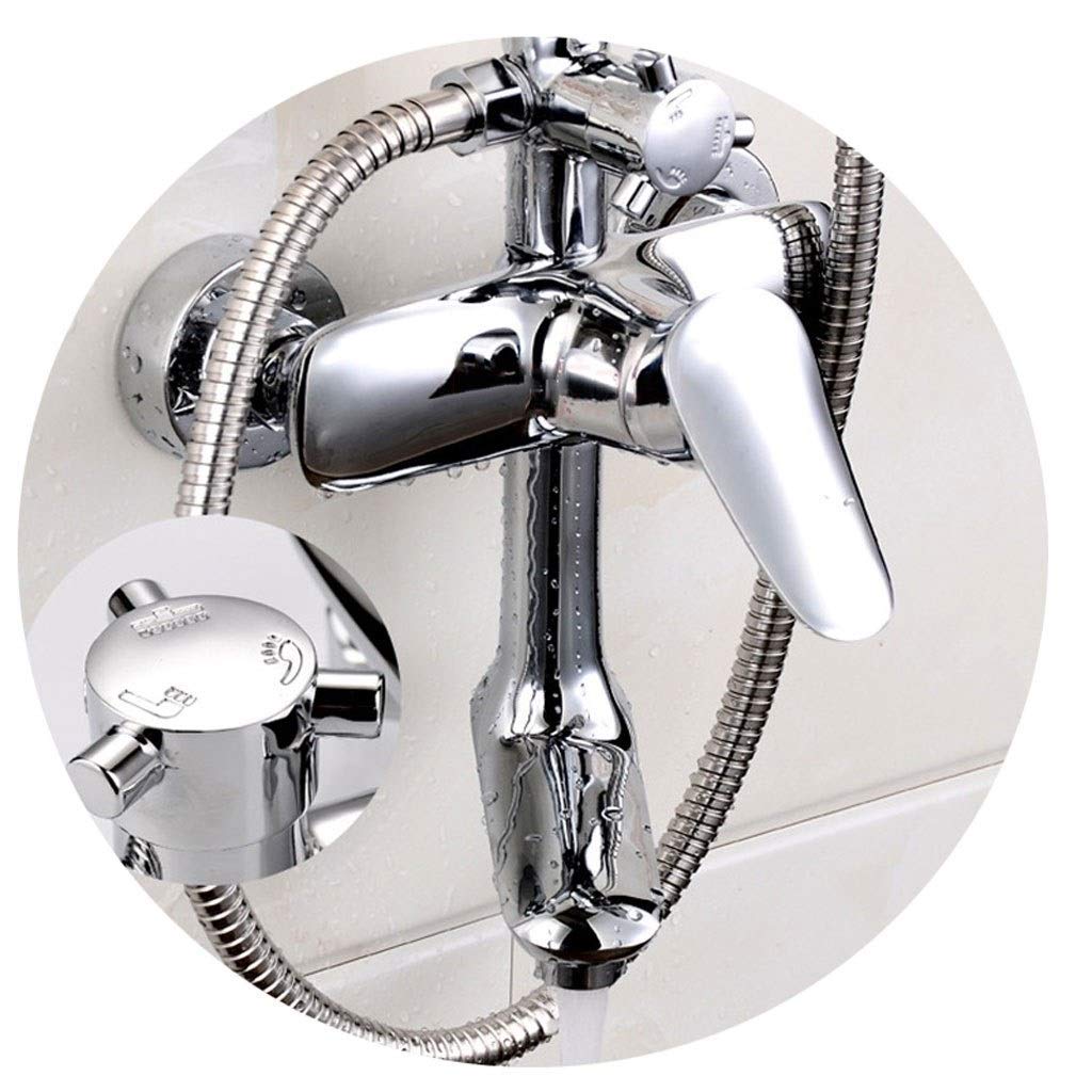 Premium Copper Shower System with Ceramic Pillar & Rain Shower Head - Hotel & Household Bathroom Upgrade in White/Chrome - Perfect for Luxury Spa Experience & Modern Home Renovation