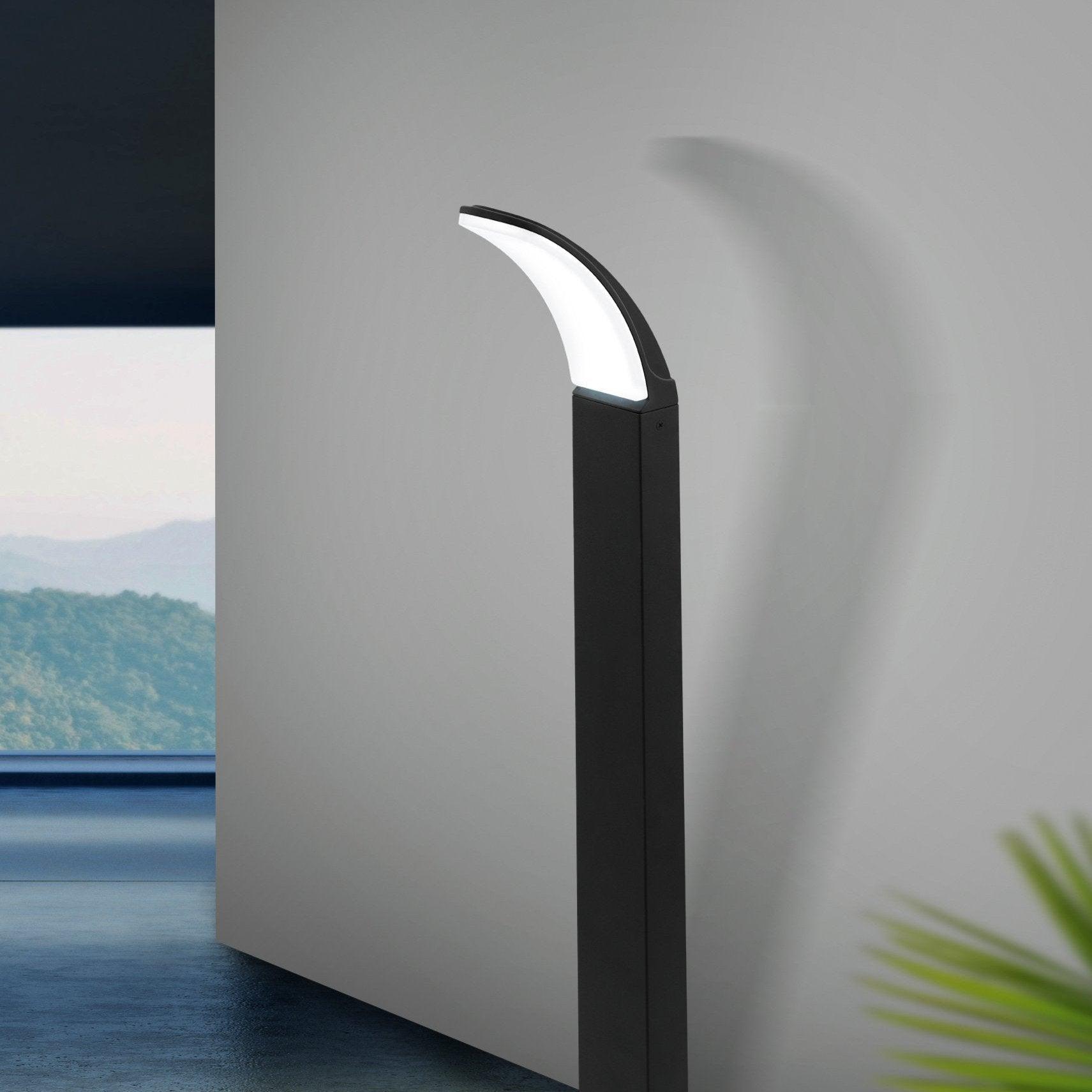 Eglo Fiumicino IP44 Black Bollard Pathway LED Outdoor Light - Waterproof Garden Lighting for Walkways, Driveways, and Landscaping