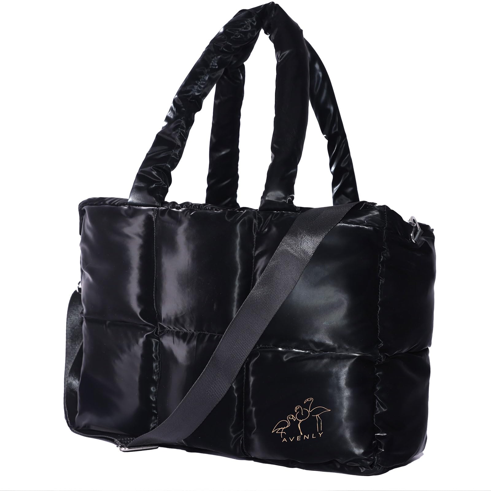 Large Puffer Tote Bag for Women - Lightweight Winter Down Cotton Padded Shoulder Bag | Perfect for Work, Travel & Shopping