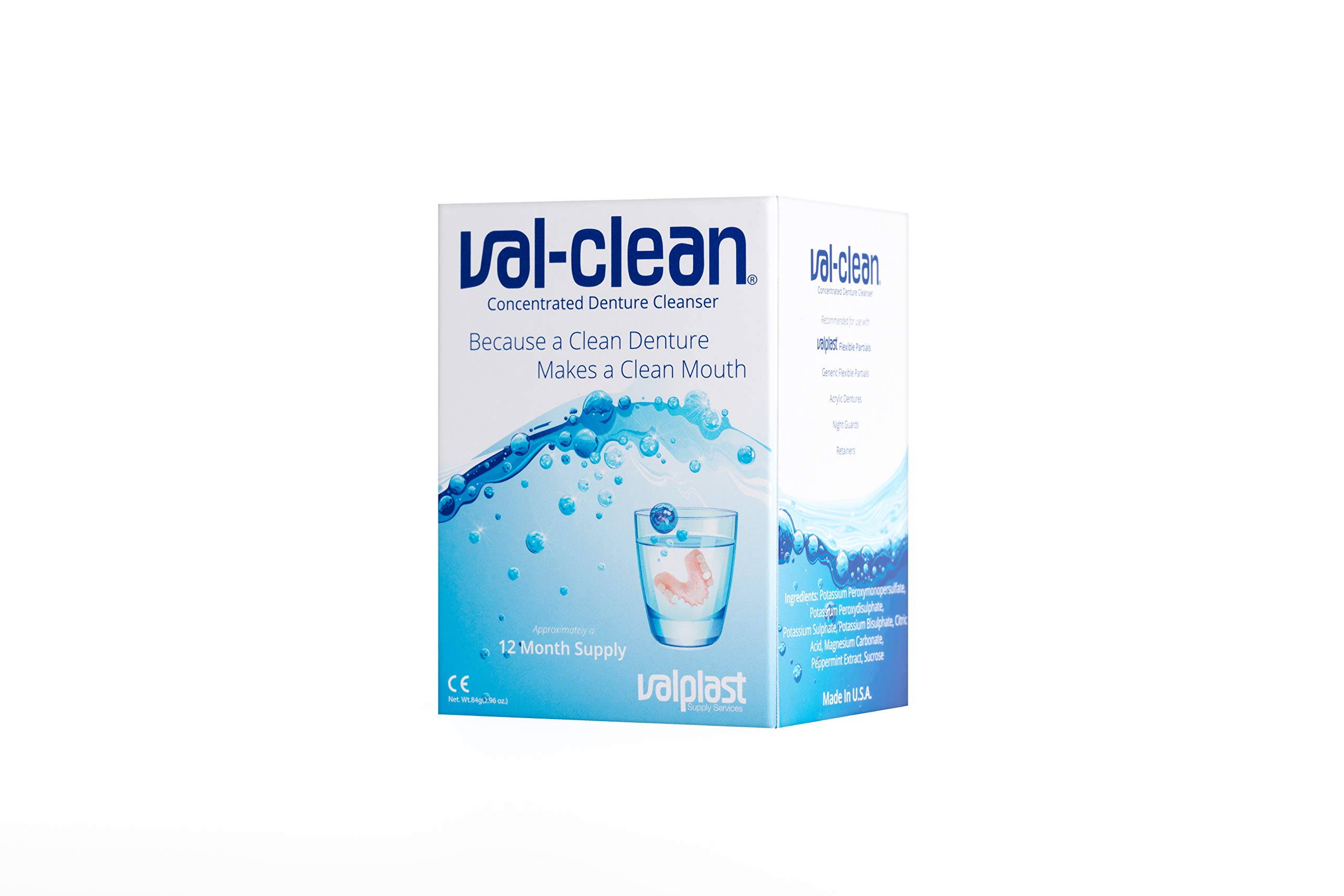 2021 Concentrated Denture Cleaner Tablets - Effervescent Denture Cleaning Tablets for False Teeth, Partial & Full Dentures - Removes Stains, Odors & Bacteria - Safe for Daily Use at Home or Travel
