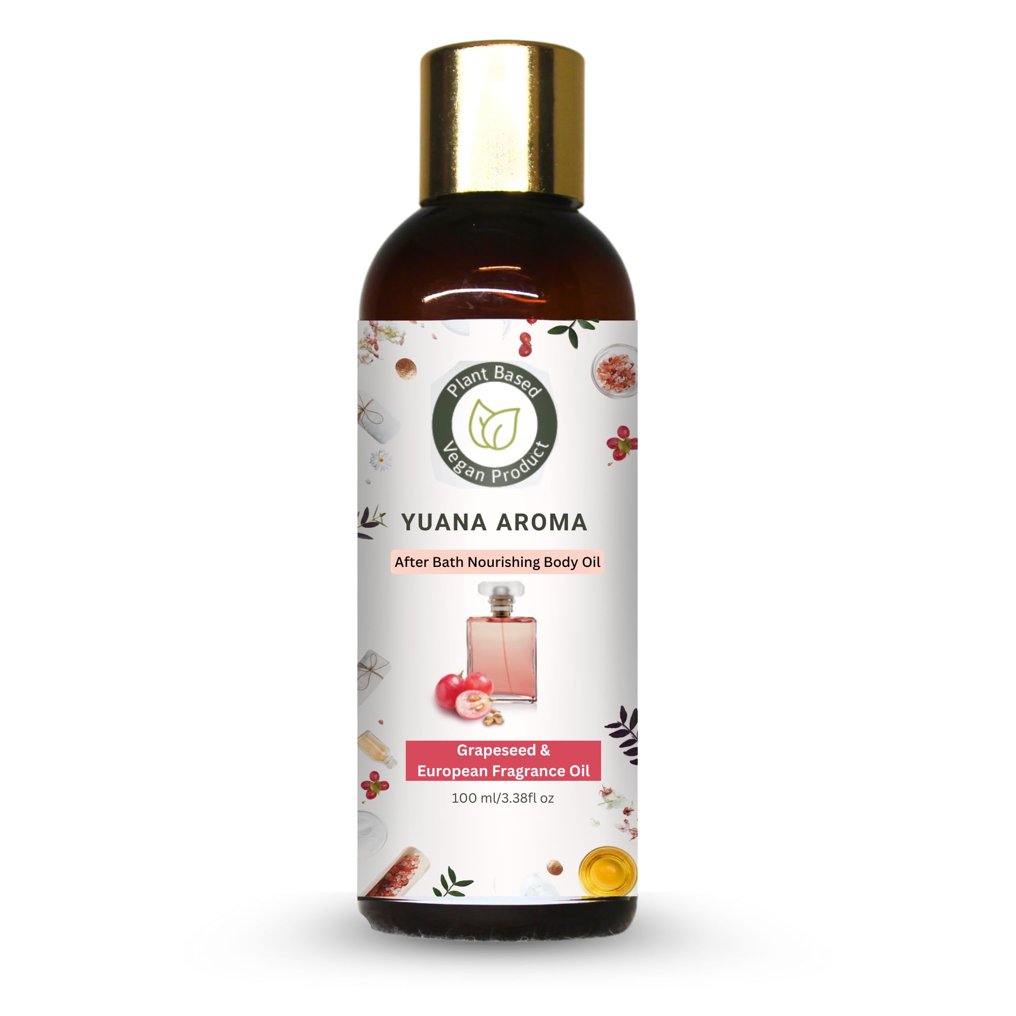 Yuana Aroma After Bath Nourishing Body Oil - 100% Natural with Olive & Grapeseed Oils | Deeply Moisturizes & Replenishes Nutrients for All Skin Types | Perfect for Post-Shower Hydration & Relaxation | 100ml