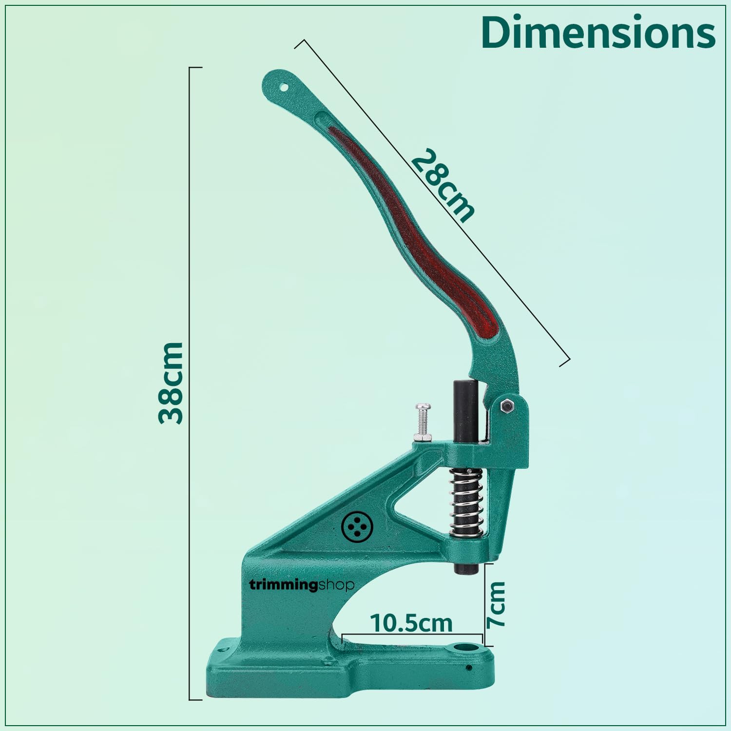 12.5mm S Spring Press Studs Dies with Universal Green Hand Press Machine - Snap Fastener Installation Tool for Clothing, Jackets & Leathercraft | DIY Sewing, Garment Repair & Crafting Projects | Perfect for Tailors, Fashion Designers & DIY Enthusiasts