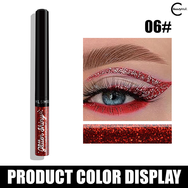MLSMILE Waterproof & Long Lasting Glitter Liquid Eyeliner - Smudge Proof, Vibrant Colors for Party, Halloween & Cosplay Makeup