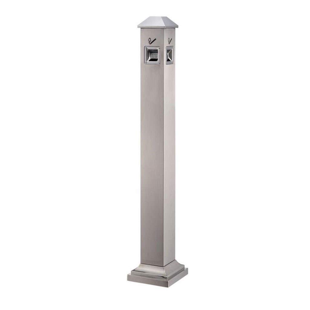 Premium Stainless Steel Outdoor Floor Standing Ashtray - Detachable Lockable Metal Vertical Cigarette Ash Cabinet for Patio, Garden, Poolside & Smoking Areas