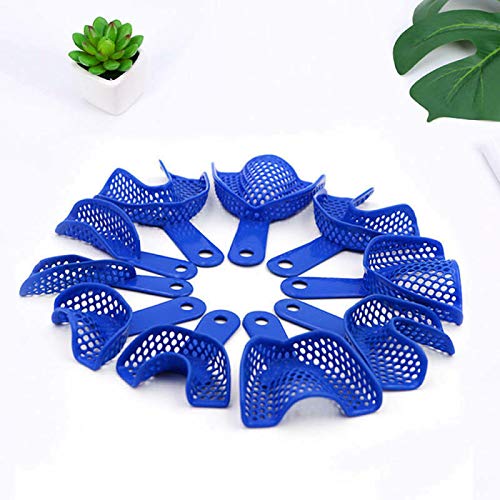 10Pcs/5Set Autoclavable Plastic-Steel Dental Impression Trays - Upper & Lower for Dentists & Orthodontists | Perfect for Dental Clinics, Prosthodontics & Teeth Whitening Procedures