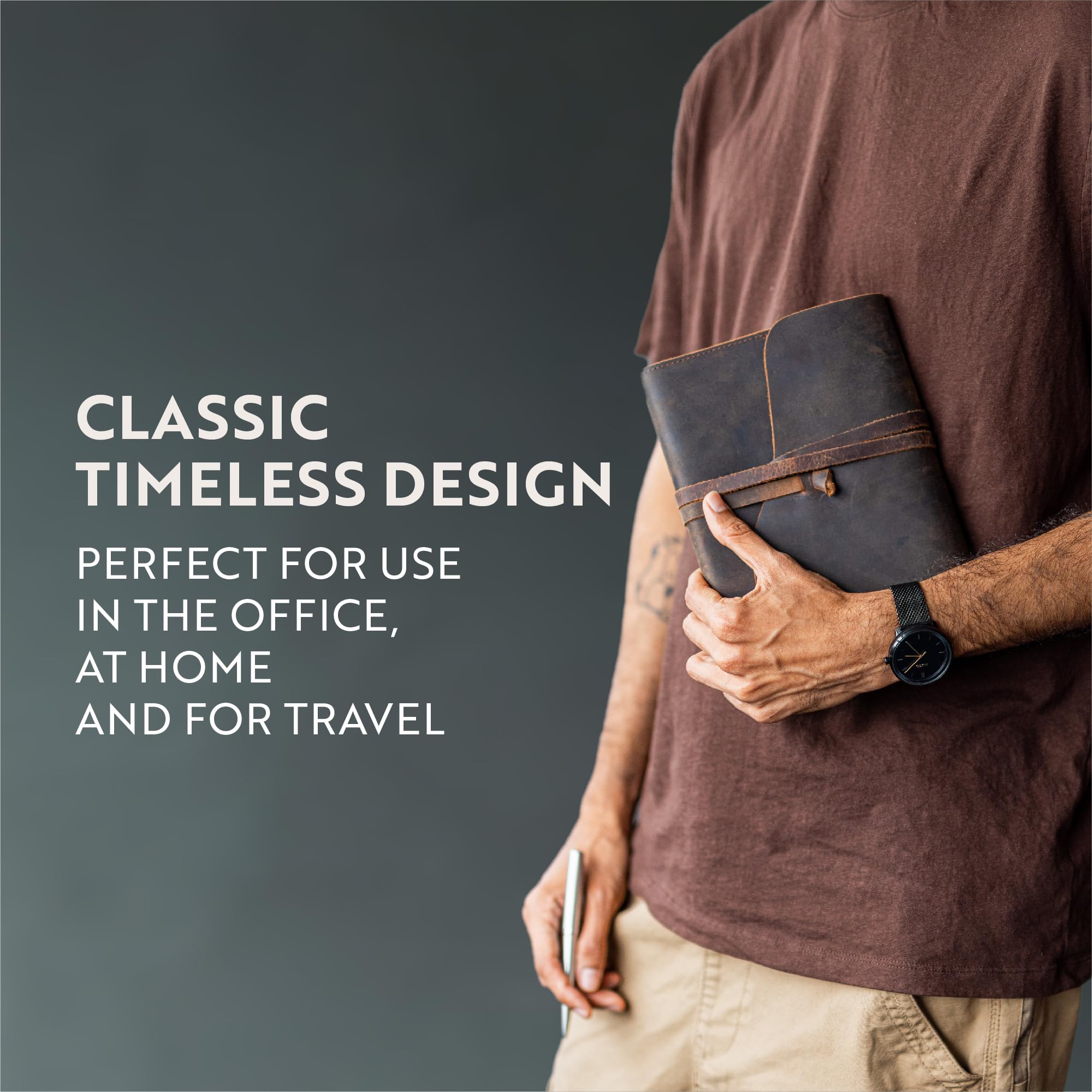 Premium Refillable Leather Journal Notebook - A5 Lined Travel Diary for Women & Men - Handcrafted Leather Bound Writing Notebook with Pen Holder - Perfect for Travel, Journaling & Gift Giving