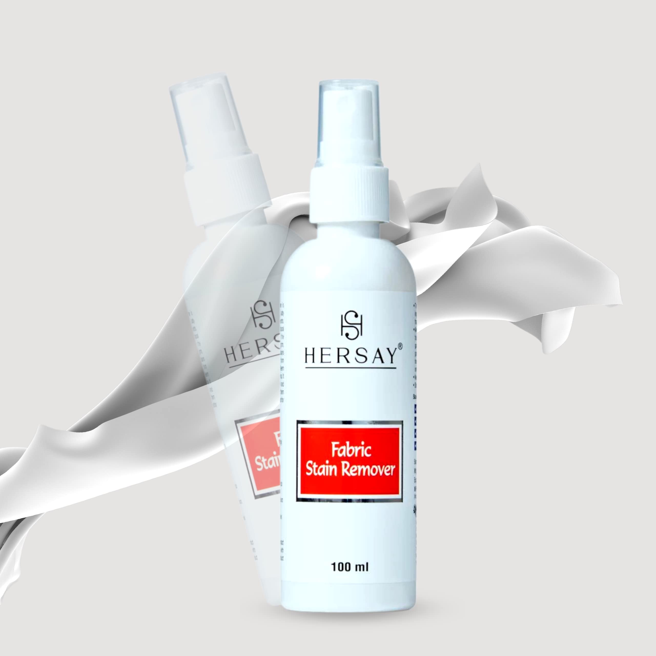 HERSAY Fabric Stain Remover Spray | Professional Instant Spot Cleaner for Clothes | Removes Blood, Tea, Coffee, Makeup & Sweat Stains | Safe for Skin & Washable Fabrics | 100ml Travel Size | Perfect for Home, Travel & Emergency Stain Removal