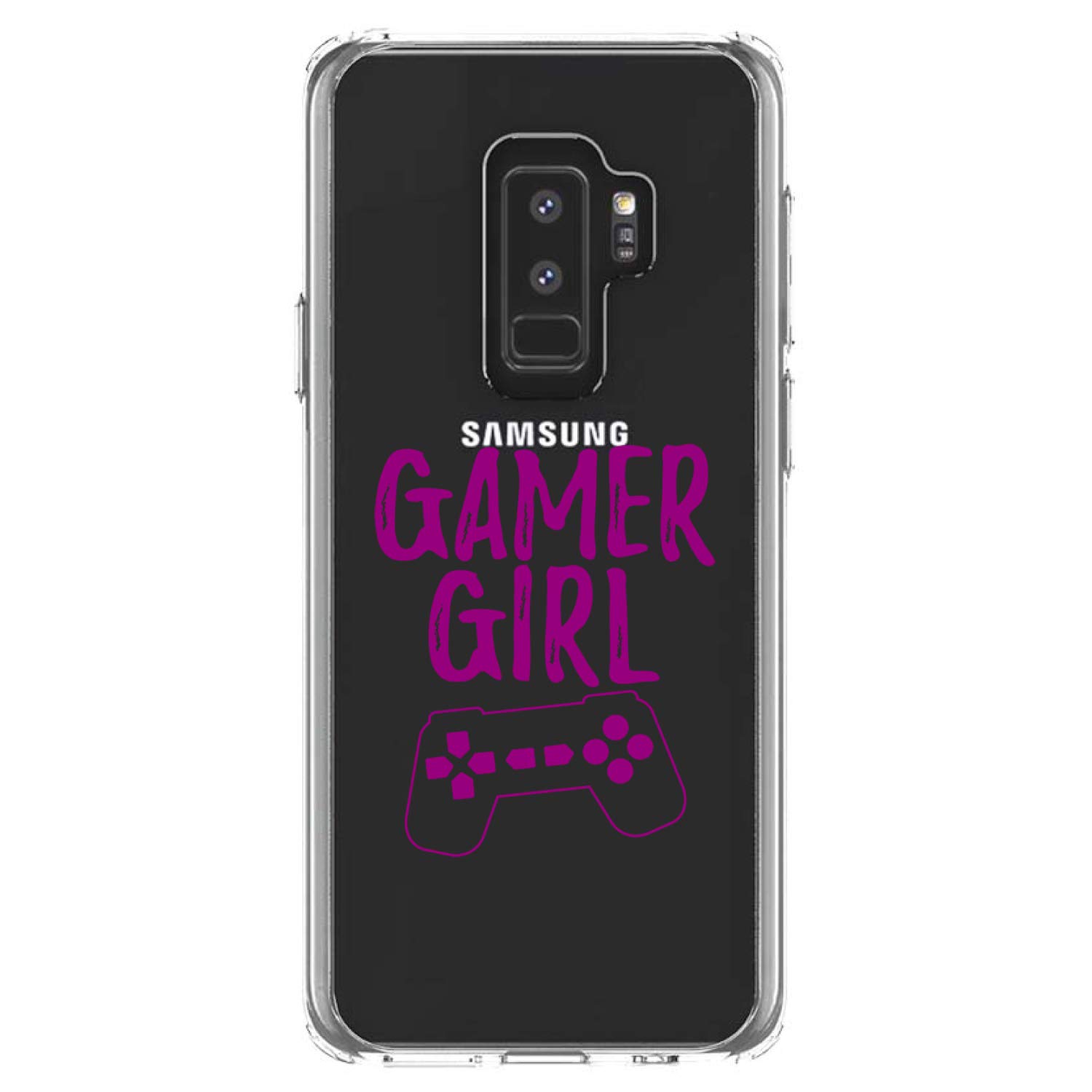 Shockproof Hybrid Case for Samsung Galaxy S9+ Plus (6.2 Inch) - Clear TPU Bumper with Acrylic Back & Tempered Glass Screen Protector - Durable Protection for Gaming, Work & Outdoor Activities