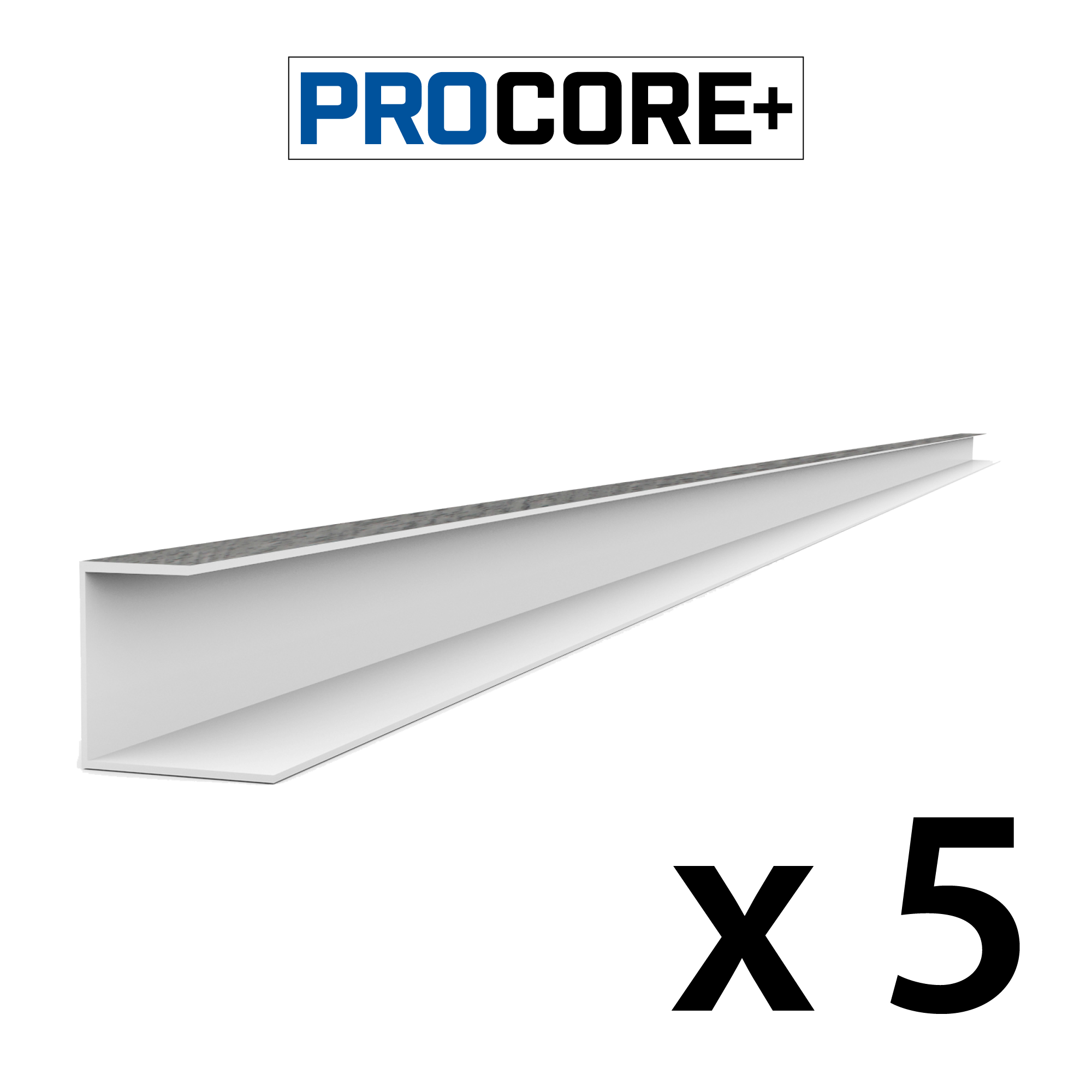 8 ft. PROCORE+ Gray Wood PVC Side Trim Pack - Durable Waterproof Molding for Home & Office Decoration, DIY Projects, and Wall Protection