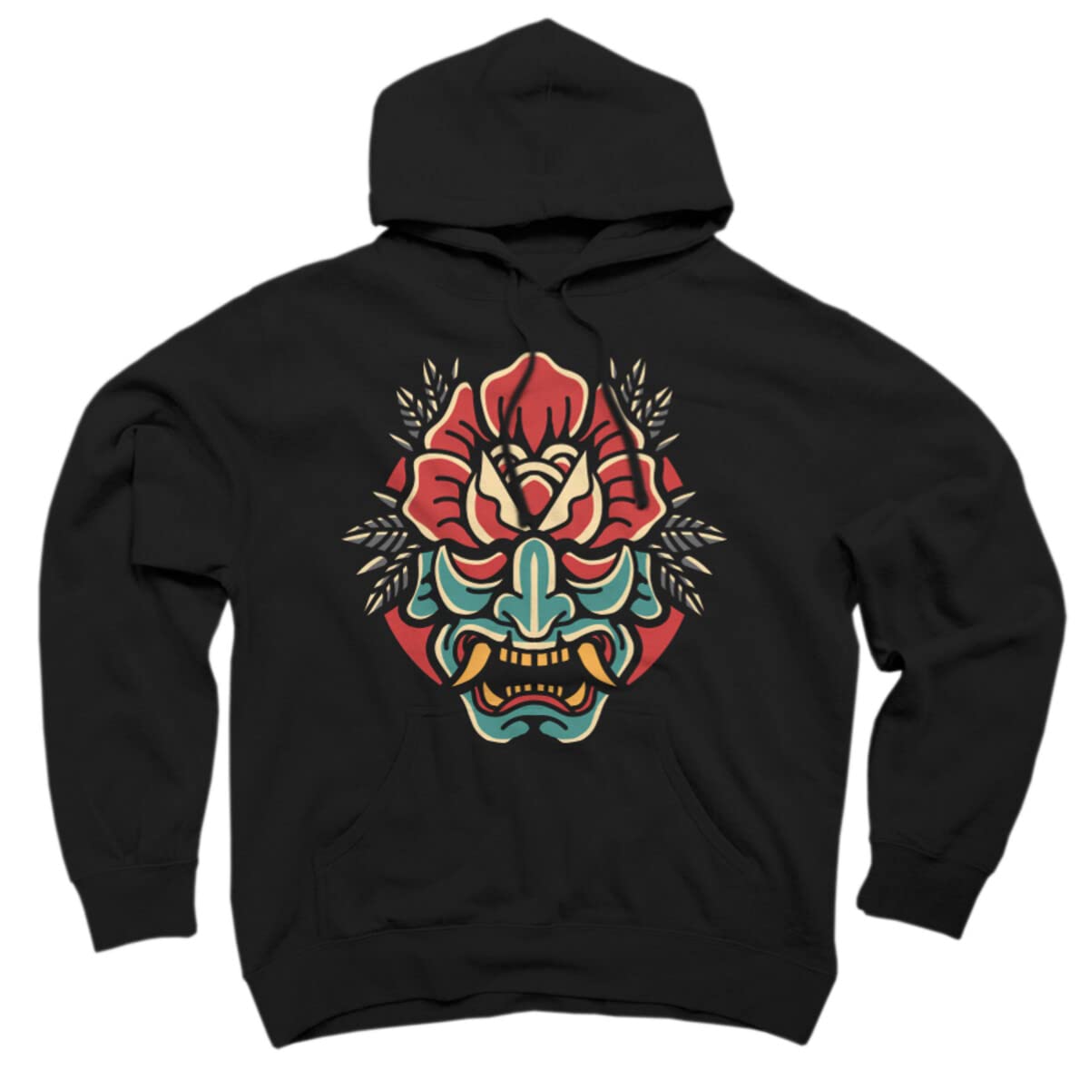 Design By Humans Unisex Oni-Rose Pullover Hoodie by Donipacoceng | Stylish Anime Streetwear for Men & Women | Perfect for Casual Wear, Cosplay & Gifts