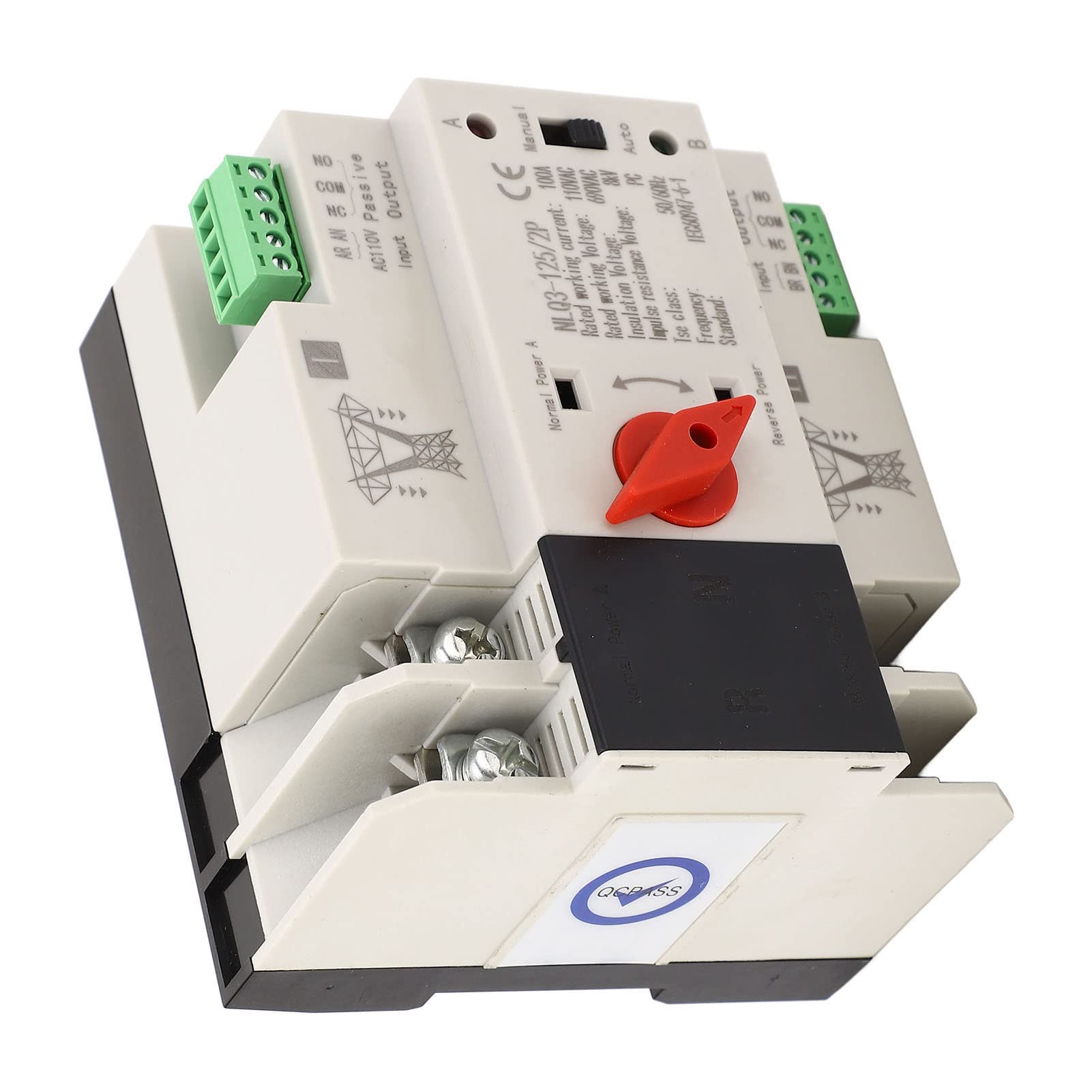 110V 100A 2P Automatic Transfer Switch (ATS) for Generator - Reliable Power Changeover with Stable Performance | Perfect for Home Backup Power, Emergency Power Supply & RV Power Transfer