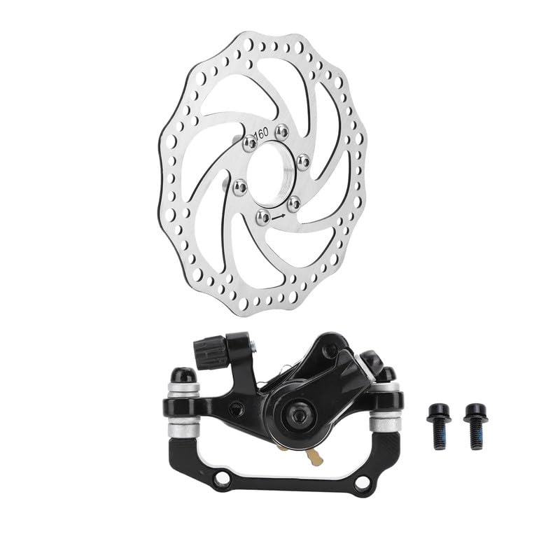 Mountain Bike Disc Brake Set - Rear Disc Brake Caliper with 160mm Rotor & Flange - High Performance Brake Kit for MTB, Road & Hybrid Bikes - Perfect for Trail Riding, Commuting & Off-Road Adventures