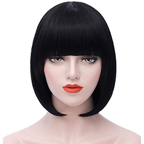 Short Bob Wigs for Women - Natural Looking Synthetic Hair Wigs with Real Hair Texture - Perfect for Cosplay, Daily Wear, and Special Occasions