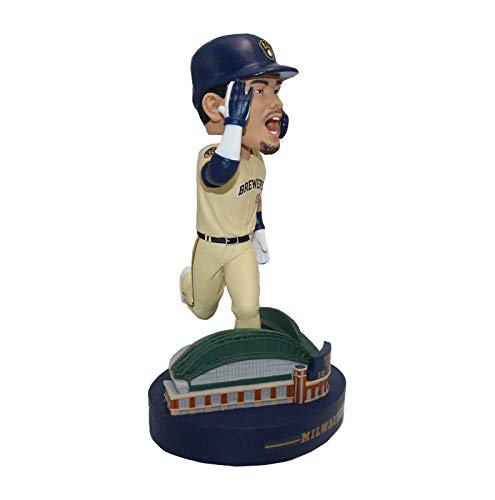FOCO Keston Hiura Milwaukee Brewers Stadium Base Bobblehead Exclusive #720 - Perfect for Baseball Fans, Collectors & Home Decor