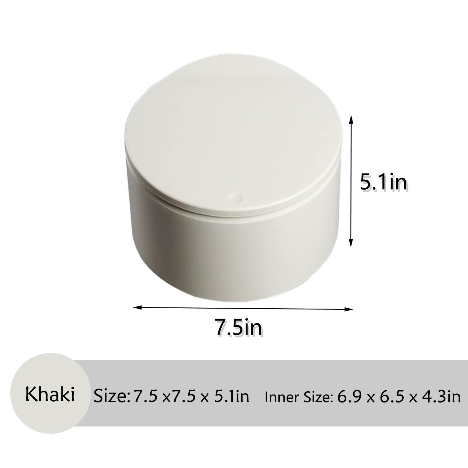 Mini Countertop Trash Can with Lid - Small Press-Type Waste Bin with Removable Liner for Desk, Office, Kitchen, Bathroom & Coffee Table | Compact Garbage Basket for Home & Vanity Use - Khaki