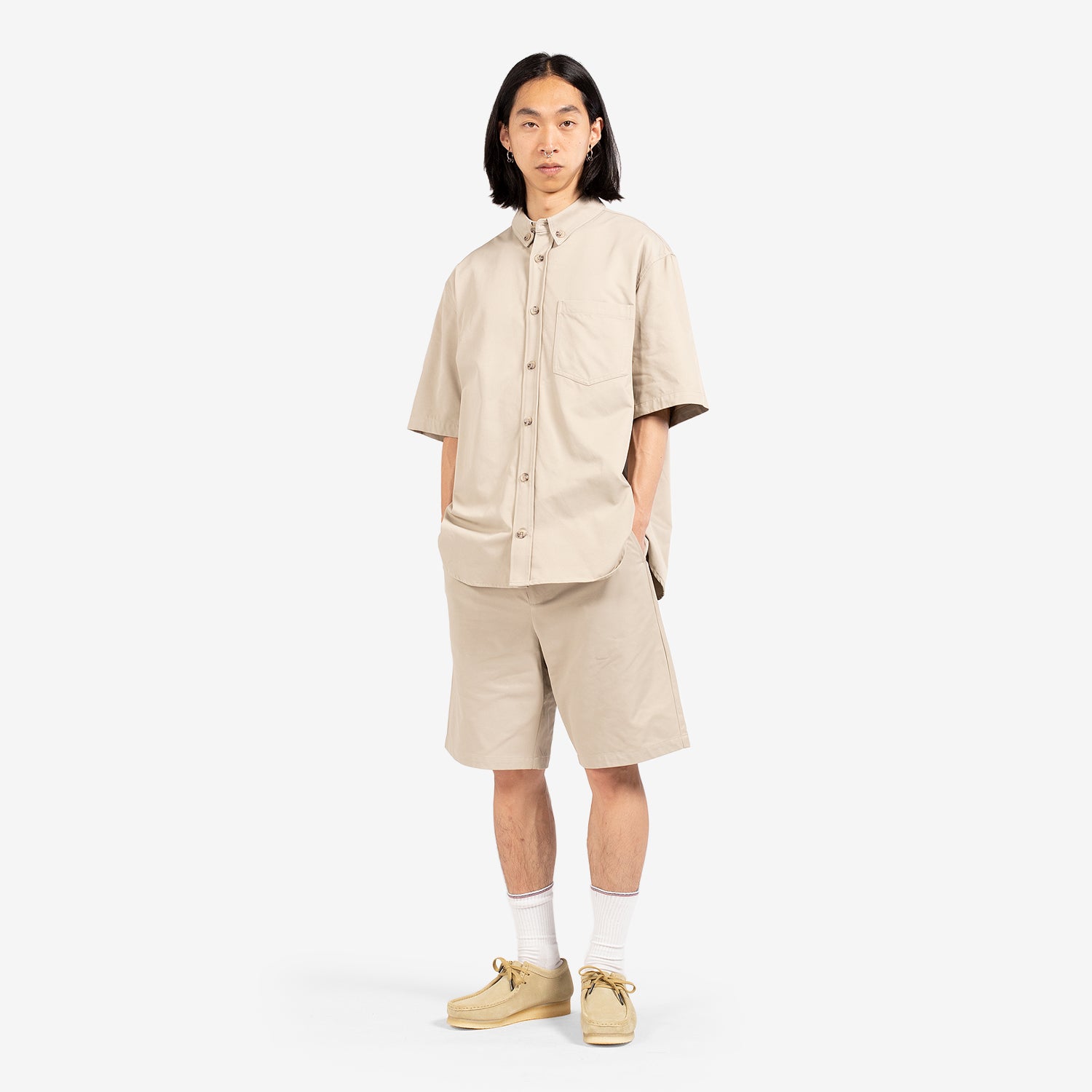 Light Grey Suit Shorts for Men - Comfortable & Stylish Summer Wear for Casual Outings & Beach Vacations