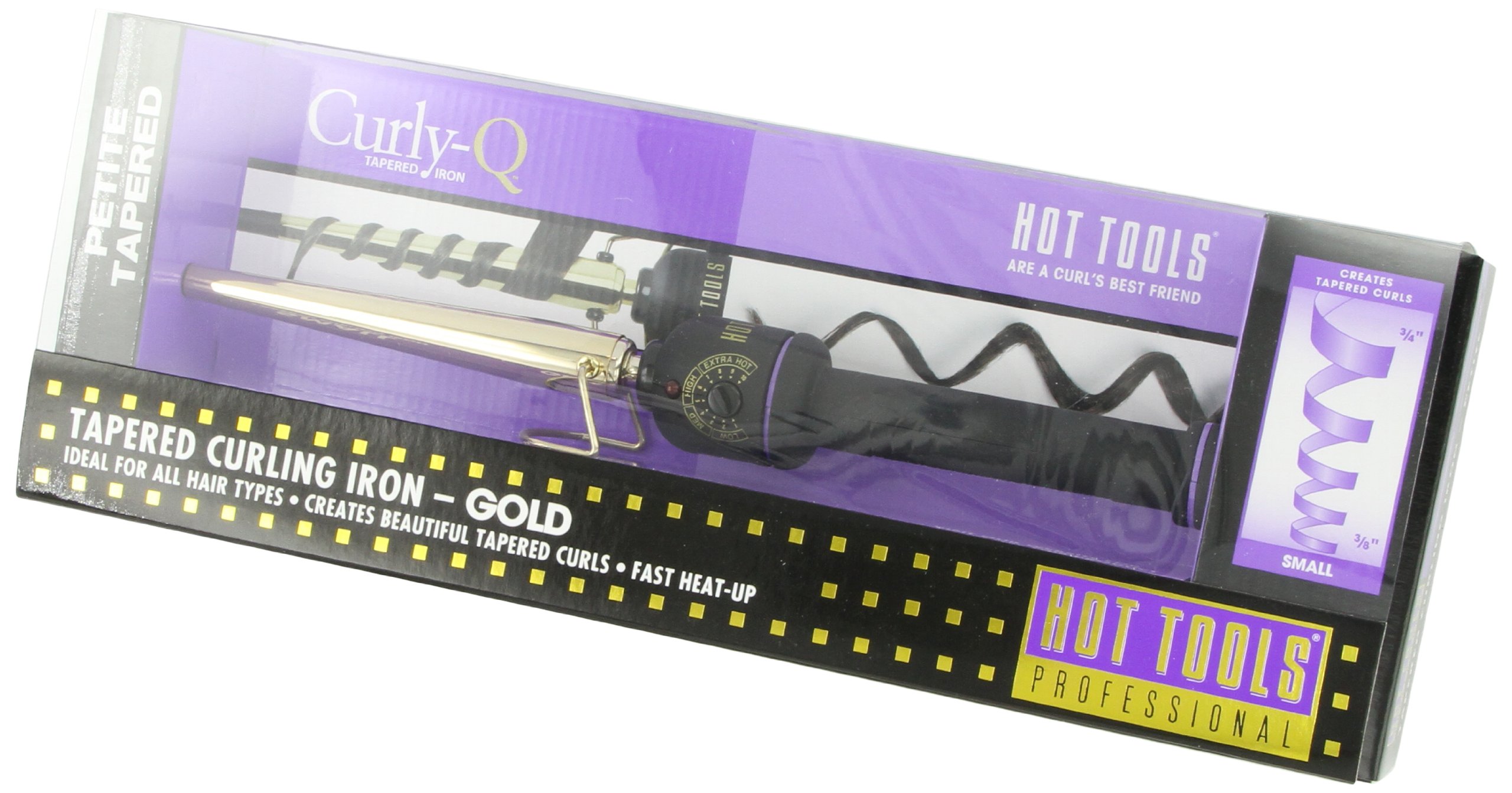 Hot Tools Professional Tapered Curling Iron 1 Inch - Gold Hair Curler for Short to Medium Hair - Perfect for Beach Waves, Wedding & Party Hairstyles