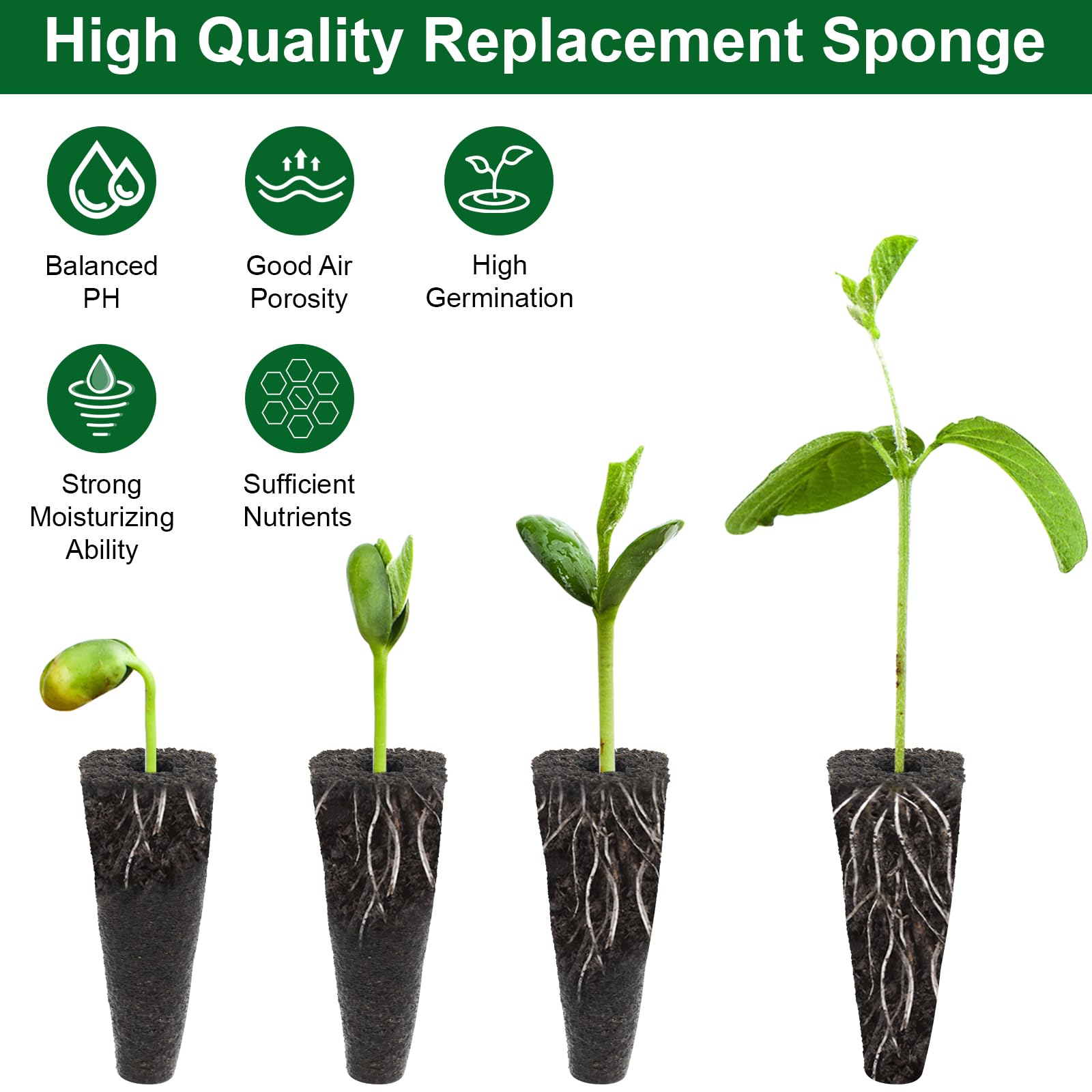 257-Piece Hydroponic Seed Pod Kit for AeroGarden - Includes 60 Sponges, Baskets, Domes & Labels + 6 A&B Plant Foods - Indoor Herb Garden Starter Kit for Fresh Basil, Mint & Veggies - Perfect for Kitchen, Office & Home Gardening
