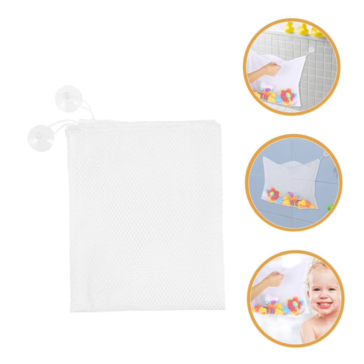 NAMOARLY Toddler Bath Toys & Hanging Mesh Organizer - Waterproof Bathroom Toy Storage Bag for Baby Bath Time Fun | Perfect for Bathtub, Pool & Beach Play