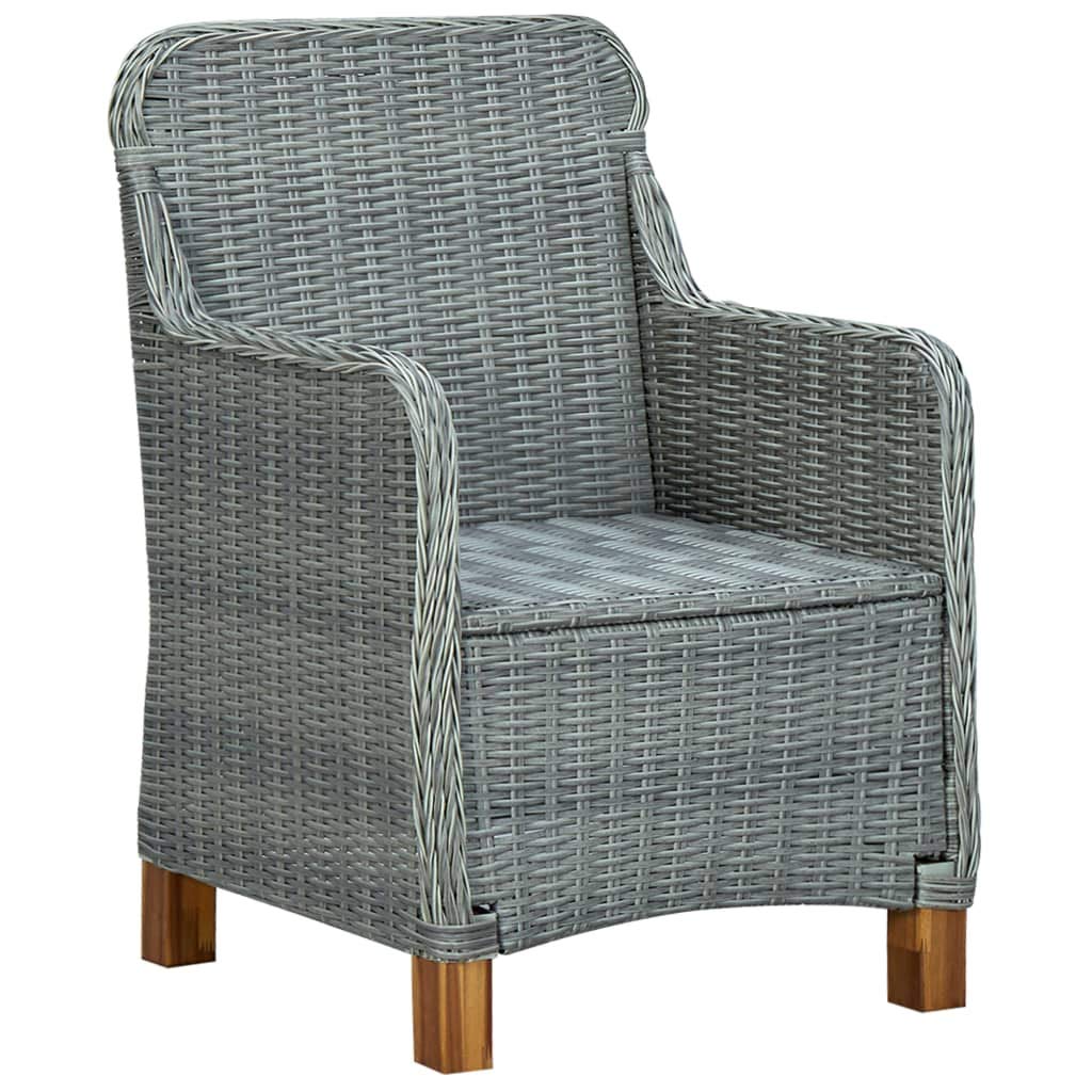 2-Piece Light Gray Poly Rattan Patio Chairs with Cushions - Outdoor Furniture Set for Garden, Poolside & Backyard Relaxation