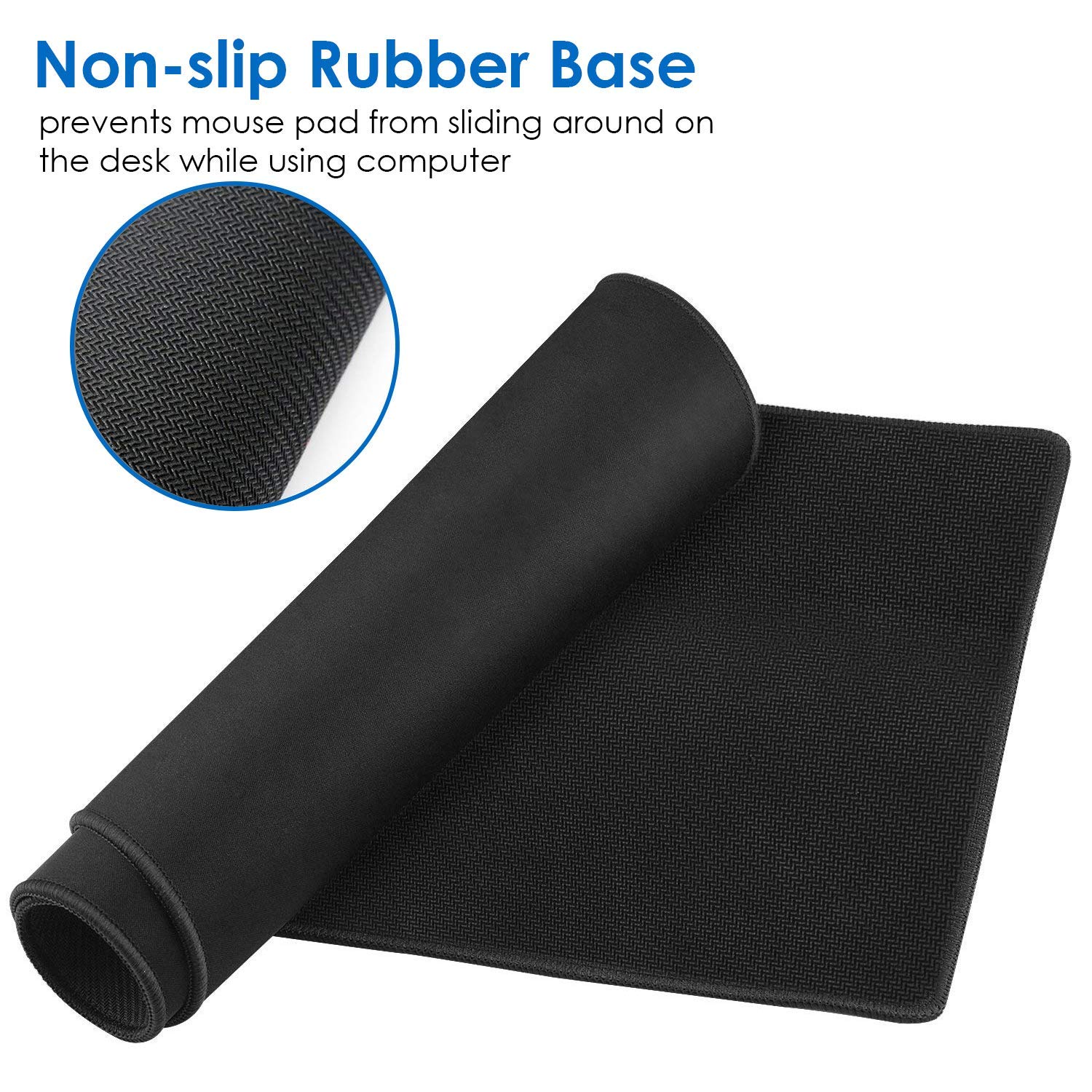 Premium Large Gaming Mouse Pad (31.5x11.8in) - Non-Slip Rubber Base, Waterproof Keyboard Mat with Textured Cloth Surface for PC, Laptop, Office & Esports Gaming - Black | Perfect for Gamers, Programmers & Office Workers