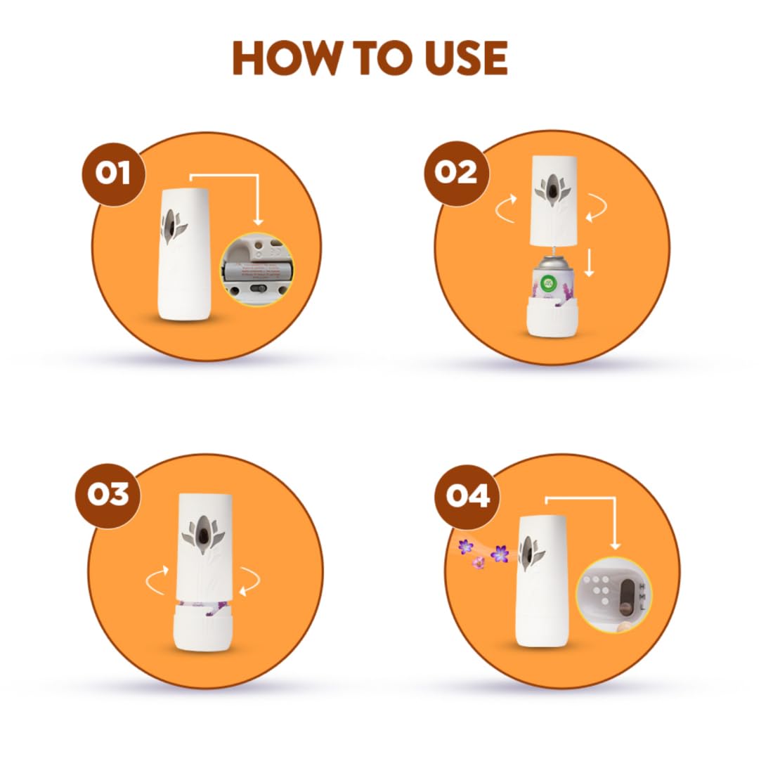 Air Wick Freshmatic Automatic Air Freshener Refill 250ml - Lemon & Orange Blossom Scent | 2600 Sprays Guaranteed | Continuous Fragrance for Home, Bathroom, Office & Car | Eliminates Odors & Freshens Air Instantly