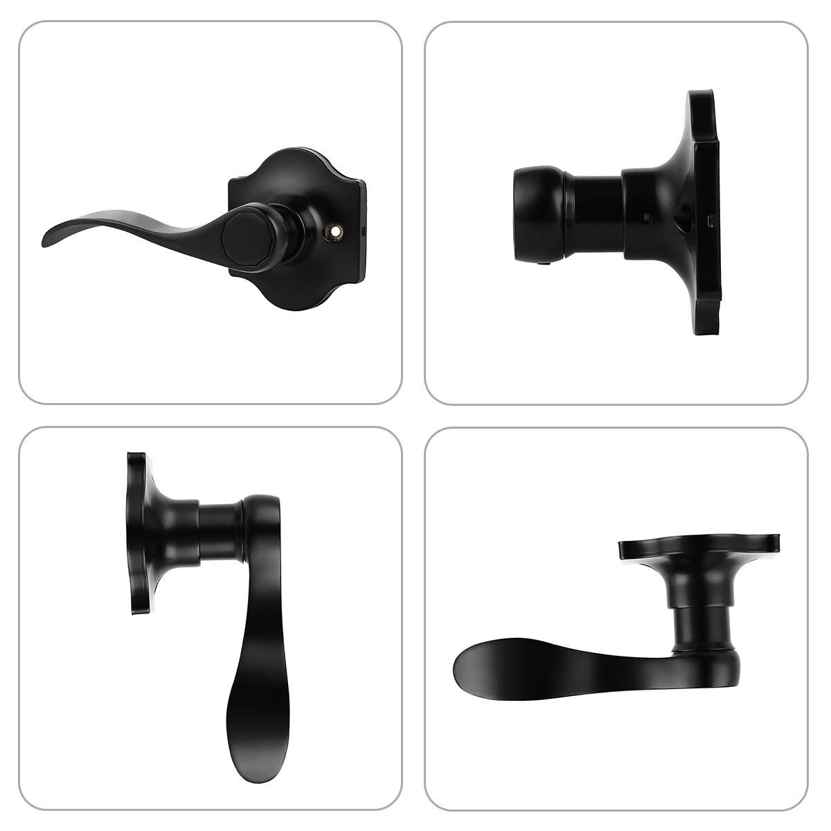 Black Dummy Lever for Interior Door - 2Pack, Left Handed for Pantry & Storeroom