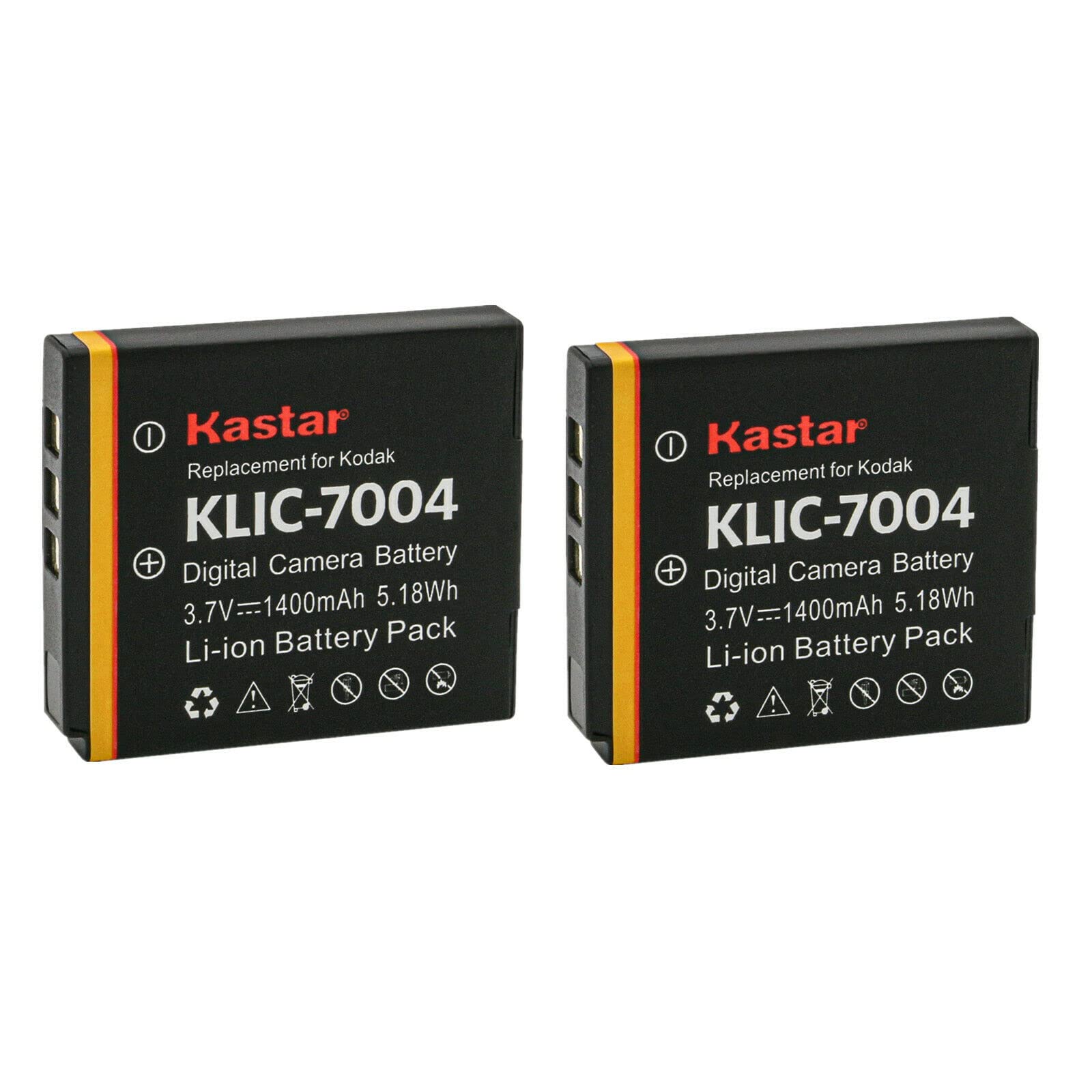 Kastar 2-Pack Replacement Battery for Kodak KLIC-7004 K7004 - Compatible with EasyShare M1033, M1093, M2008, V1073, V1233, V1253 Digital Cameras - Perfect for Travel Photography & Everyday Use