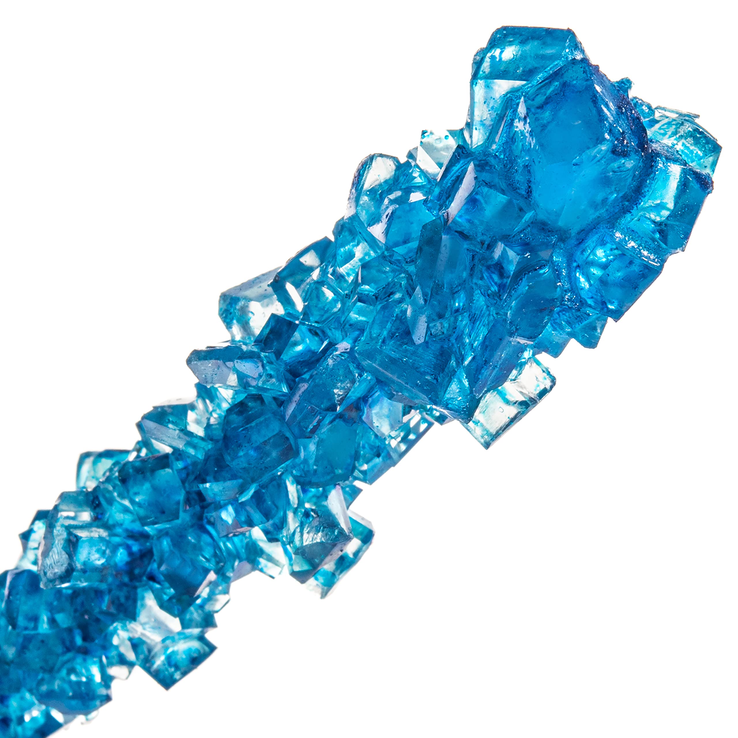 Blue Raspberry Flavored Rock Candy Sticks - Individually Wrapped Blue Rock Sugar Candy - Perfect for Party Favors, Baby Showers & Gift Baskets