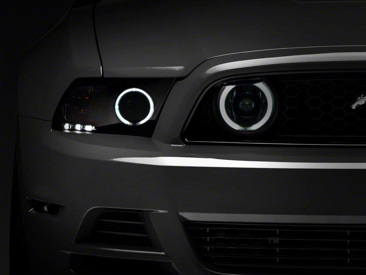 Raxiom CCFL Halo Fog Lights - Smoked Lens for 2013-2014 Ford Mustang GT | Premium Aftermarket Lighting for Enhanced Visibility & Style | Perfect for Night Driving & Custom Car Upgrades
