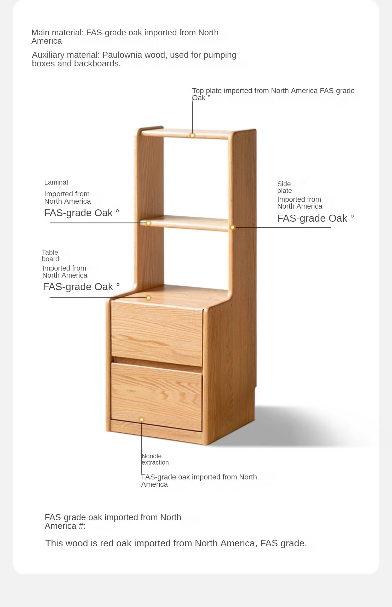 Solid Oak Wood Nightstand - Sturdy & Elegant Bedside Table for Bedroom, Living Room, or Office - Perfect for Storage & Décor