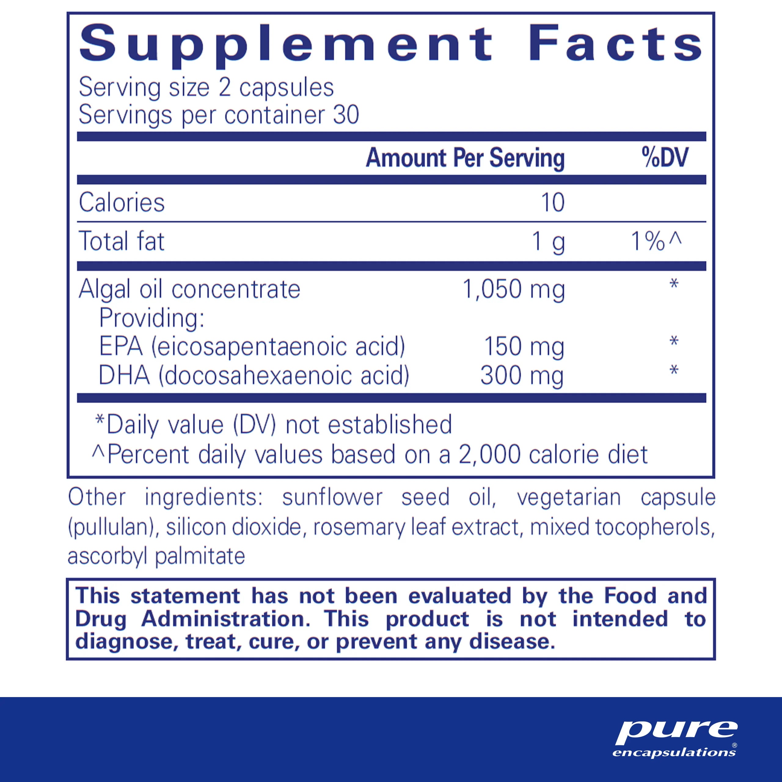 Best EPA/DHA Vegetarian Omega-3 Supplement - Plant-Based Algae Oil for Heart & Brain Health - Supports Cognitive Function & Cardiovascular Wellness - Perfect for Vegans, Pregnant Women & Active Lifestyles
