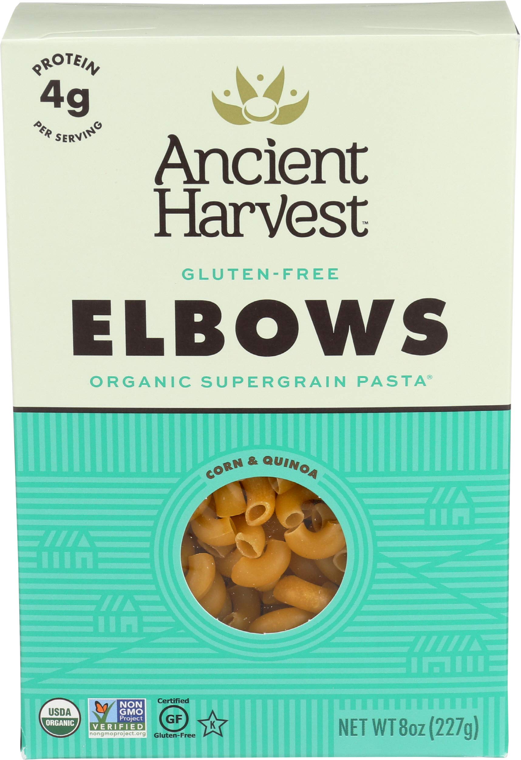 Organic Gluten-Free Quinoa Elbow Pasta by Ancient Harvest - 8 oz | High-Protein, Vegan Pasta for Healthy Meals & Italian Dishes