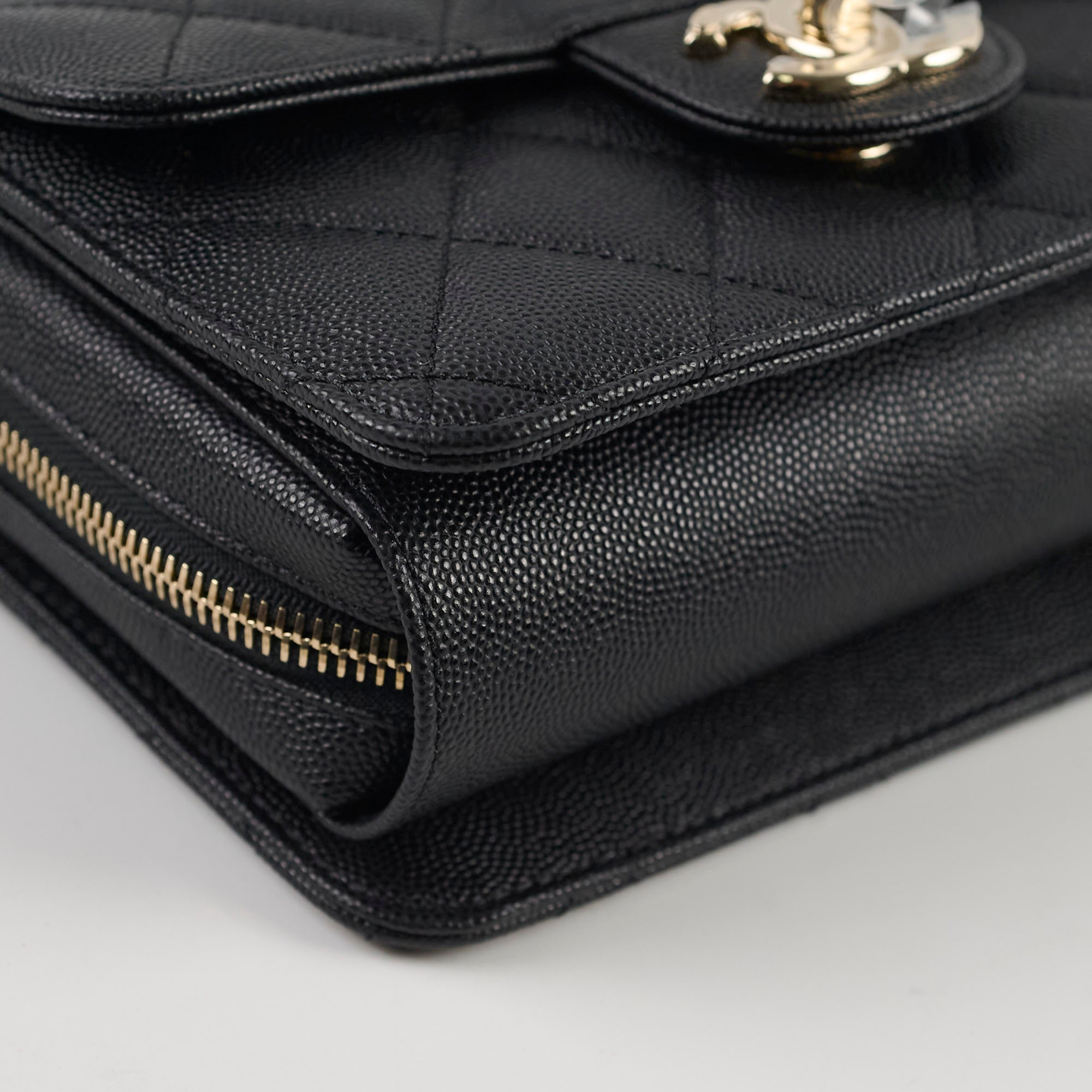 Chanel Mini Rectangular Black Caviar Leather Zip Flap Bag - Luxury Crossbody Purse for Women, Perfect for Evening Parties & Date Nights