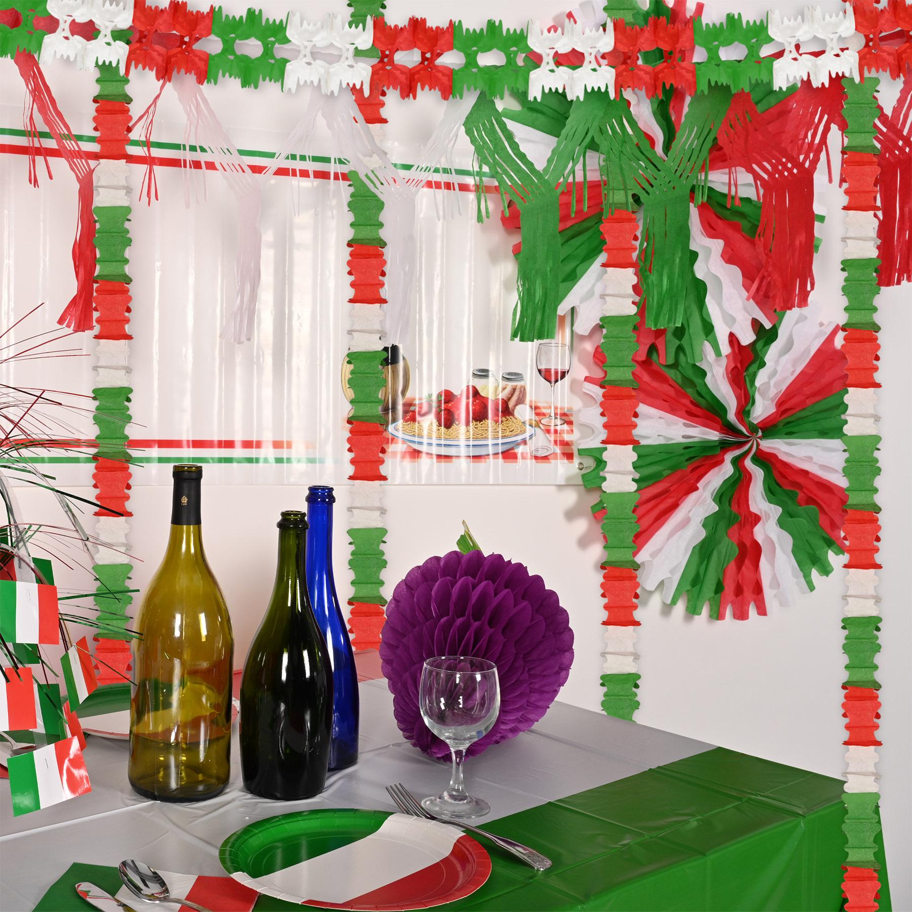 12 Pack Beistle Fiesta Party Garland - Red, White & Green Decorative Banner for Cinco de Mayo, Birthday Celebrations & Mexican Themed Parties