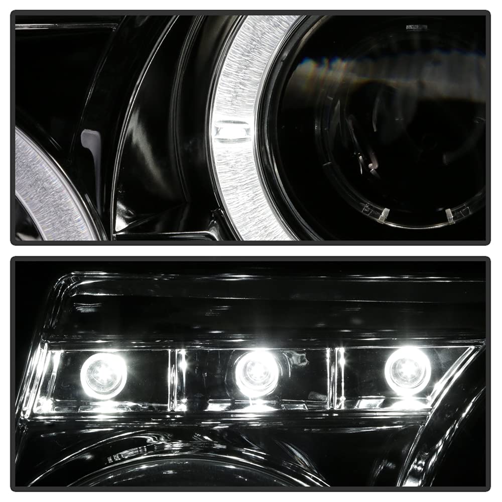ACANII LED Halo Chrome Projector Headlights for 2001-2011 Ford Ranger - Pair with Corner Lamps (Driver & Passenger Side) | Upgrade Your Truck's Style & Night Visibility for Off-Roading & Daily Commuting