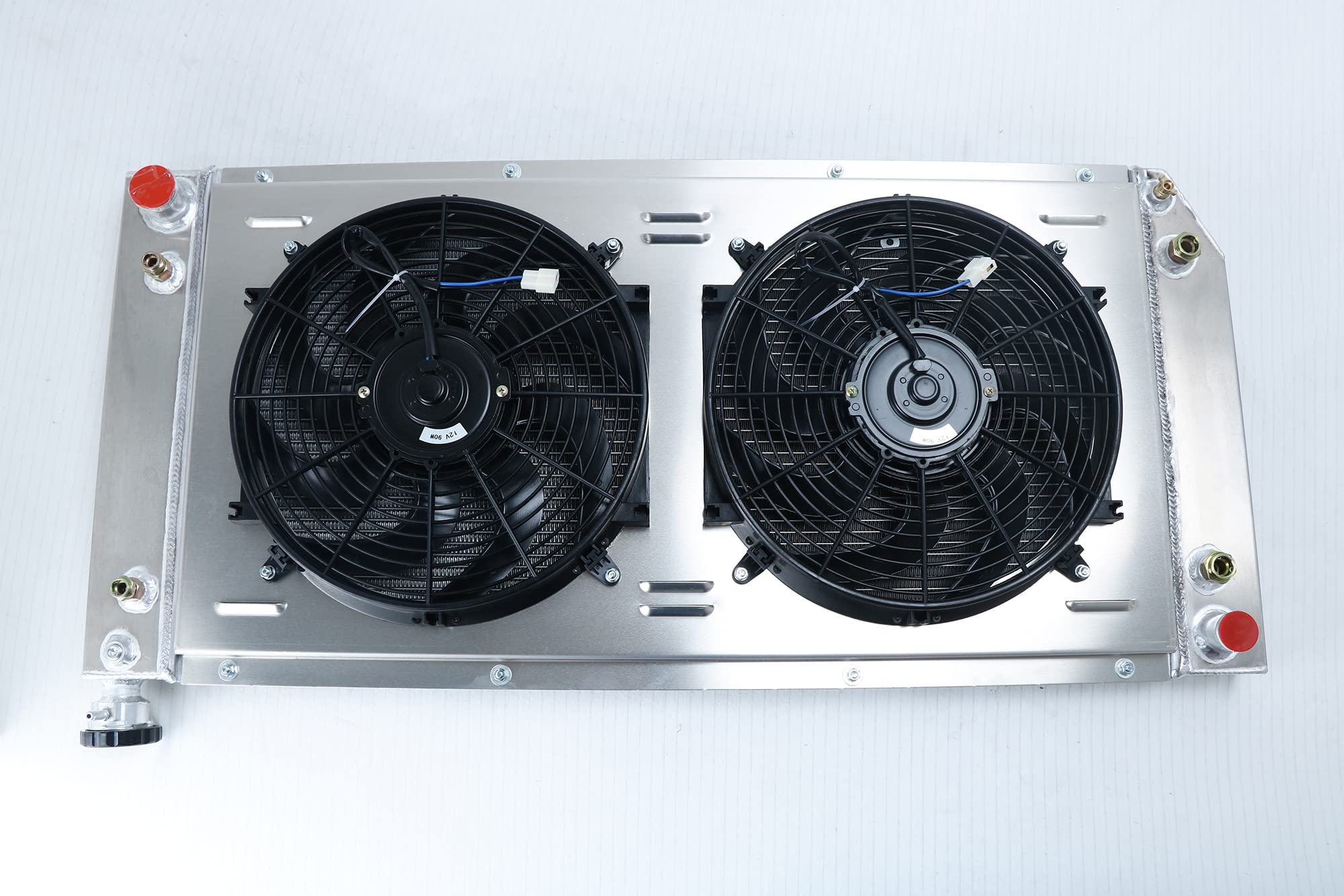 High-Performance 3-Row Aluminum Radiator for 1992-2004 Chevy GMC C1500 C2500 C3500 K1500 K2500 K3500 Suburban Tahoe Yukon 5.0L 5.7L 7.4L V8 - Complete Cooling Kit with Fan Shroud & Relay - Perfect for Towing, Off-Roading & Extreme Weather Conditions