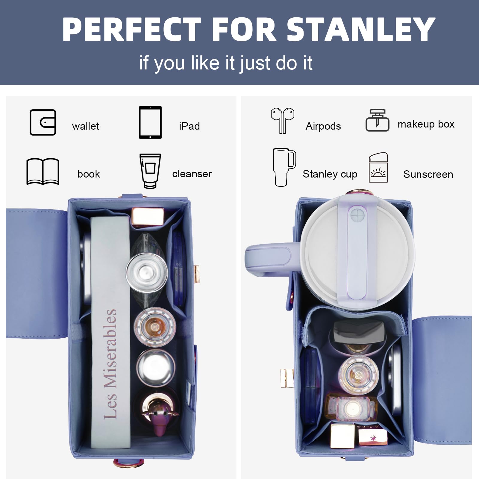 Stanley Cup Crossbody Bag with Water Bottle Holder - Adjustable Shoulder Strap for Women | Perfect for Gym, Hiking, Travel & Everyday Use