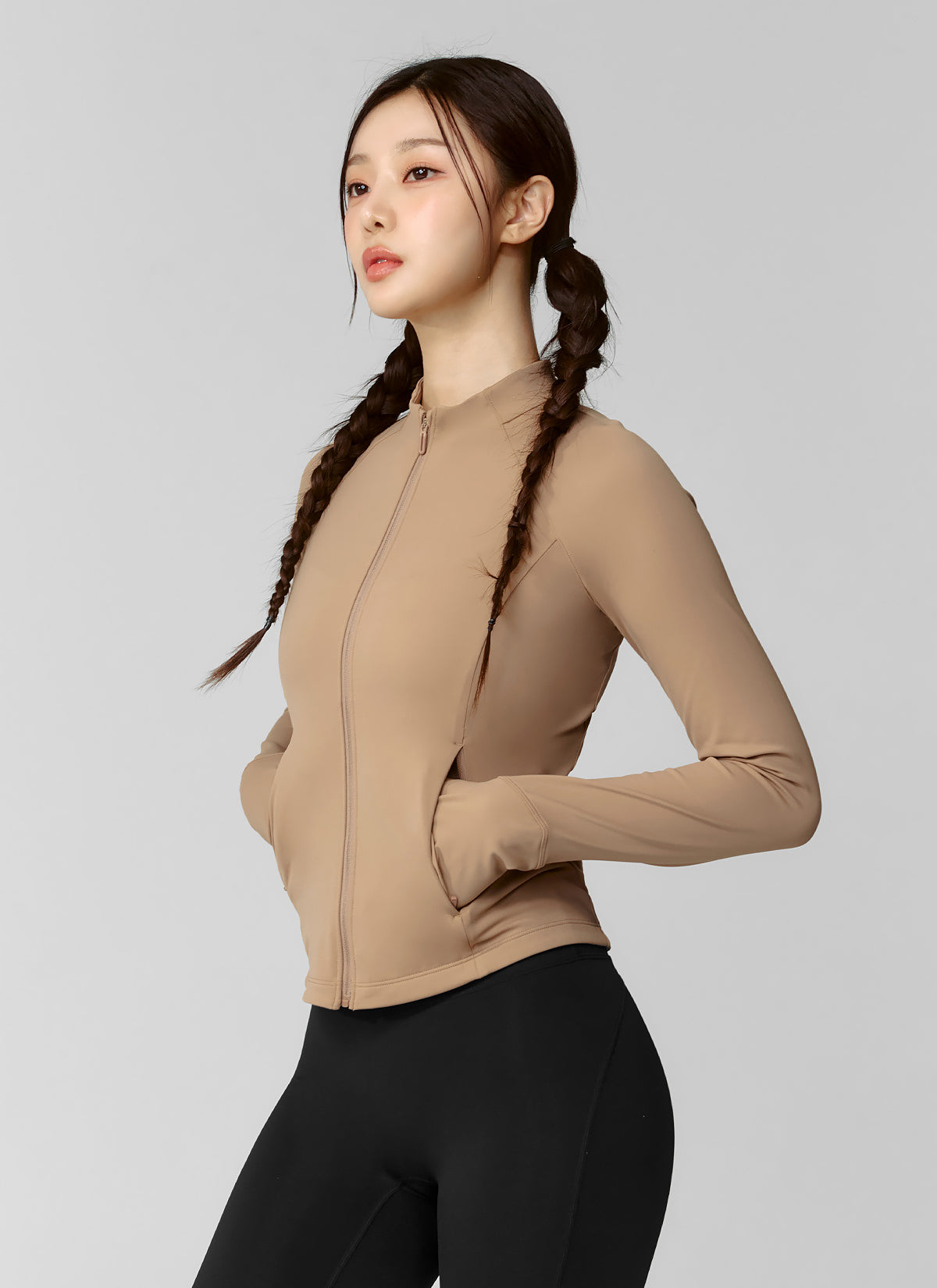 Active Slim Fit Warm Silky Zip Up Hoodie for Women - Lightweight Fleece Lined Jacket for Running, Yoga & Outdoor Activities