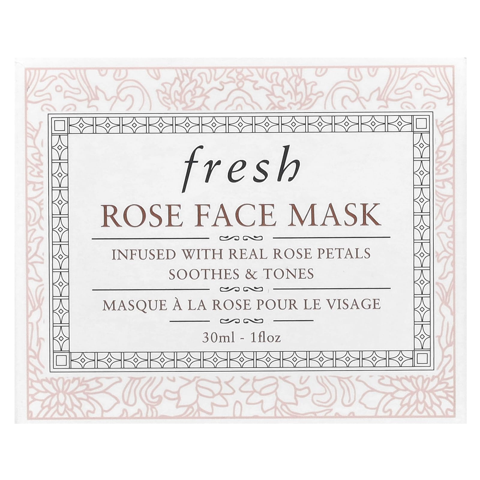 Fresh Mini Rose Face Mask 1 oz/30mL - Hydrating & Brightening Skincare for Dry & Dull Skin | Perfect for Daily Use, Spa Days & Self-Care Routines